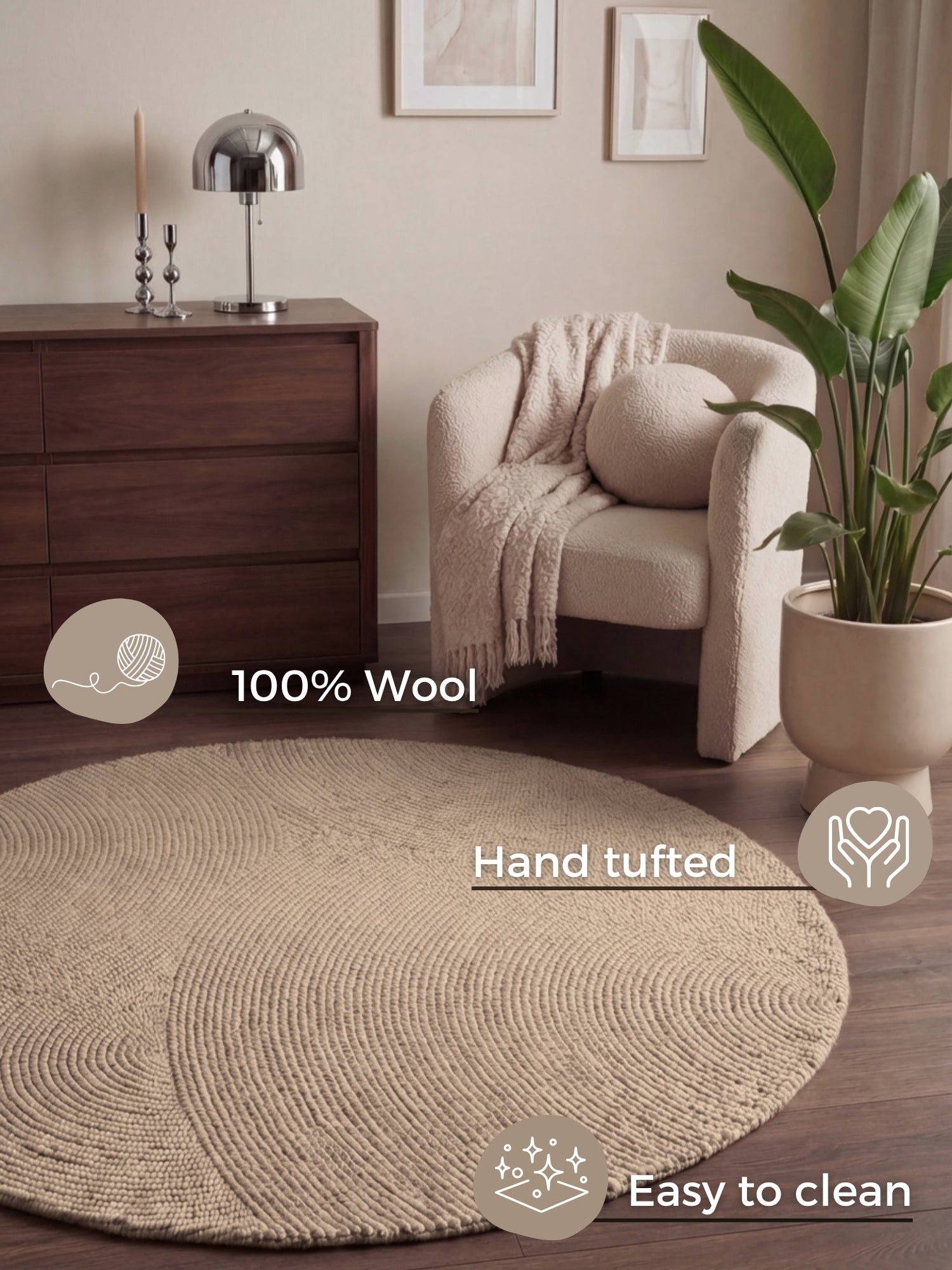 Hanse Home Calmio Ullmatta Calmio ljusbeige