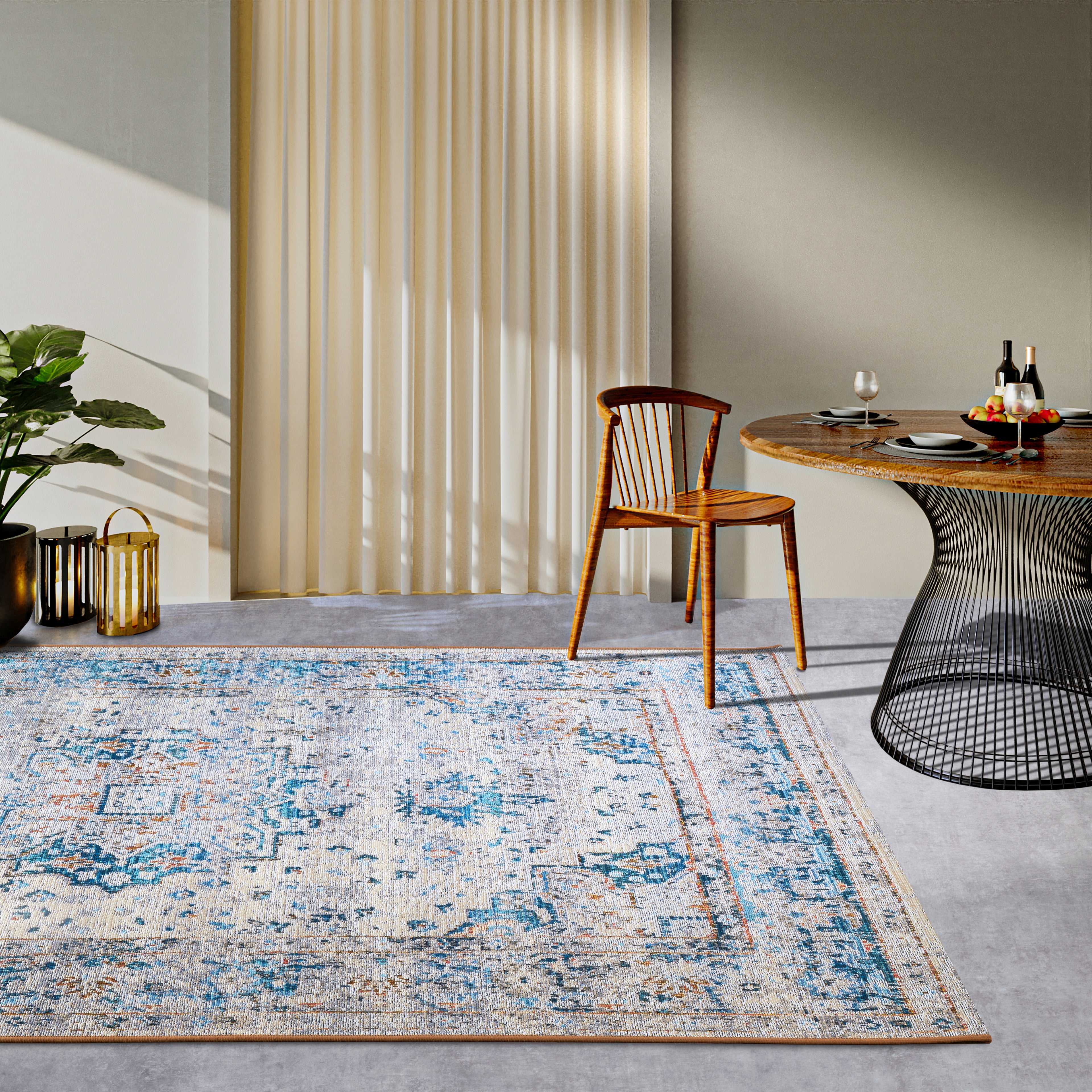 Villeroy & Boch 1767 Inom- och utomhusmatta Rene creme blå