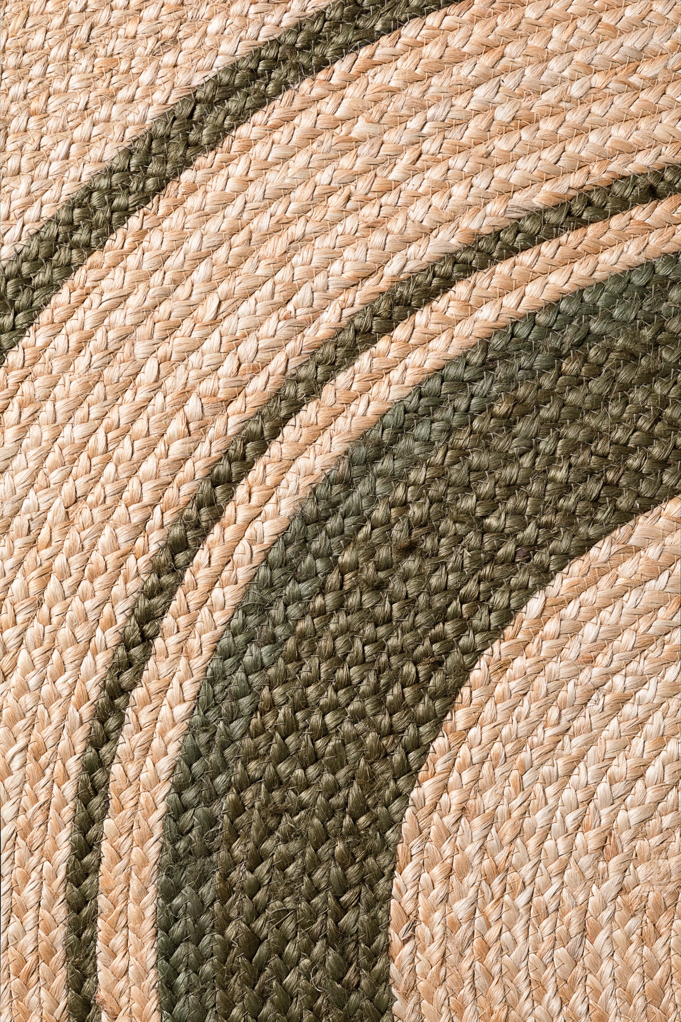 Hanse Home Jute Braided Jutematta rund Basil natur guld grön
