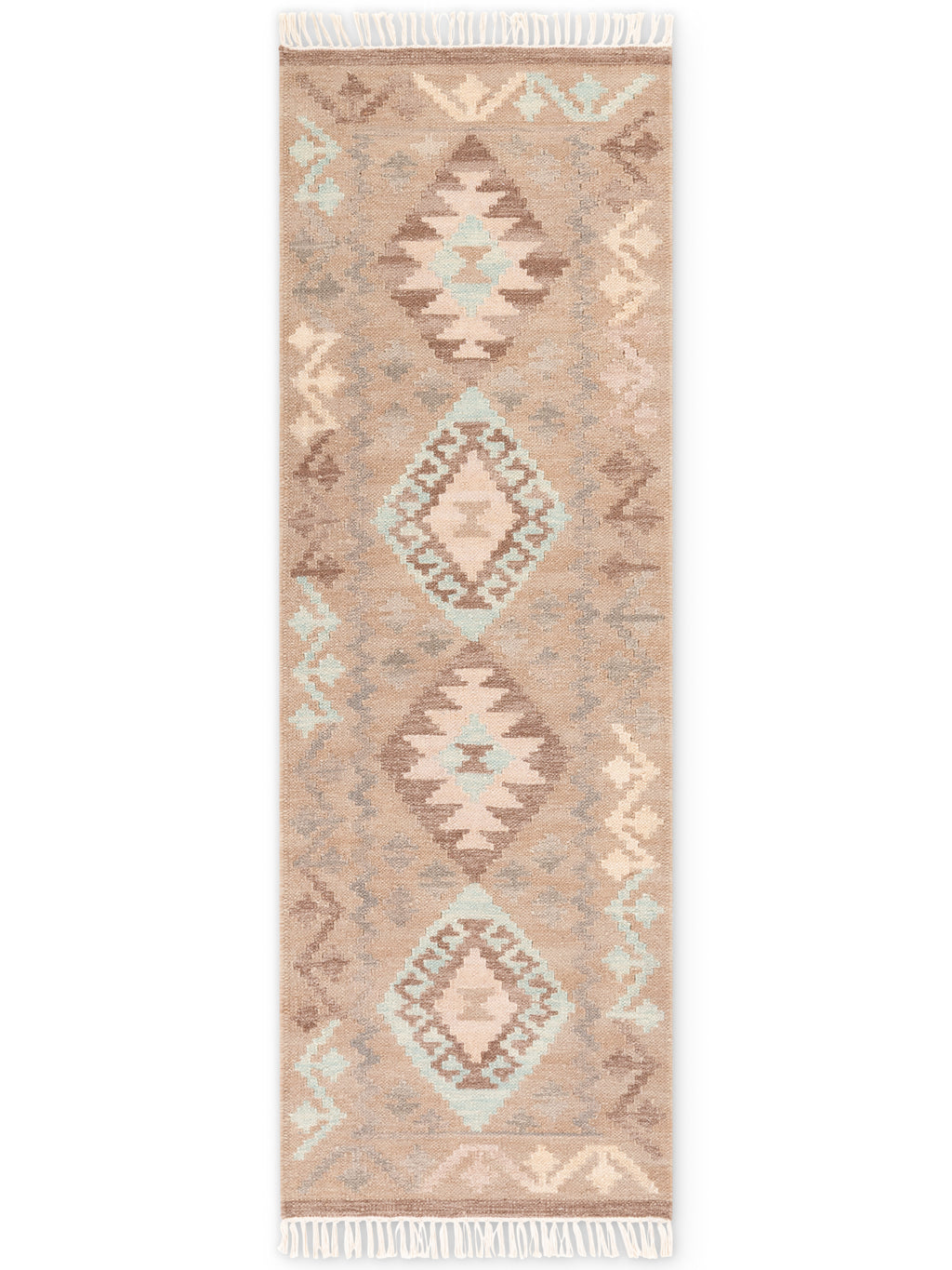 Hanse Home Kamal Afghansk kelimmatta Dune beige ljusblå