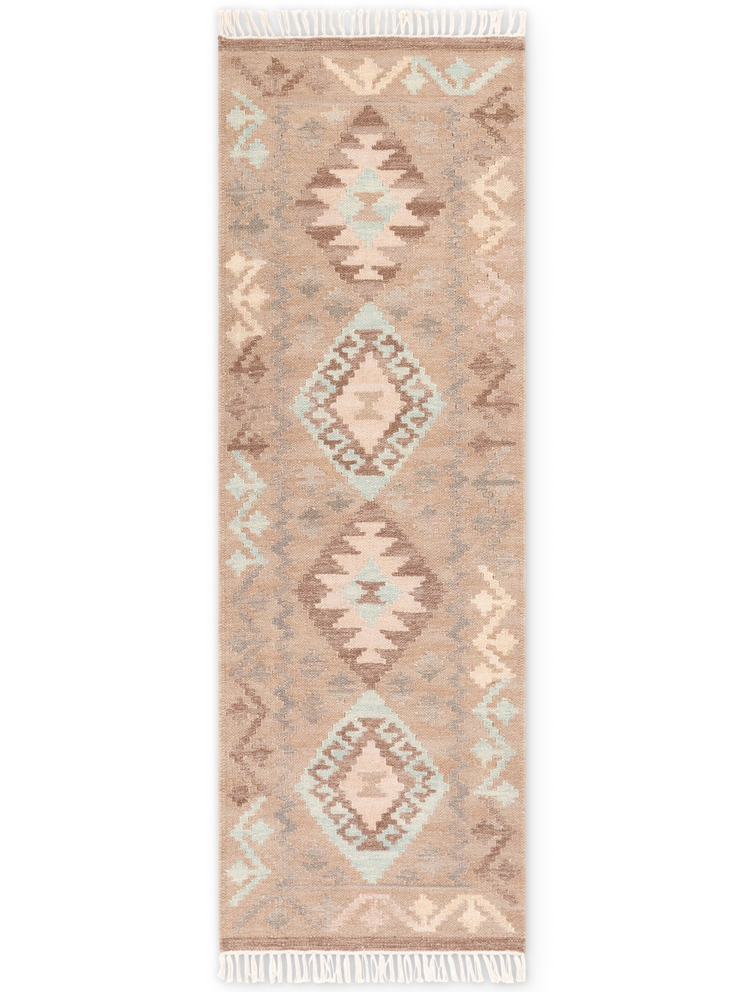 Hanse Home Kamal Afghansk kelimmatta Dune beige ljusblå