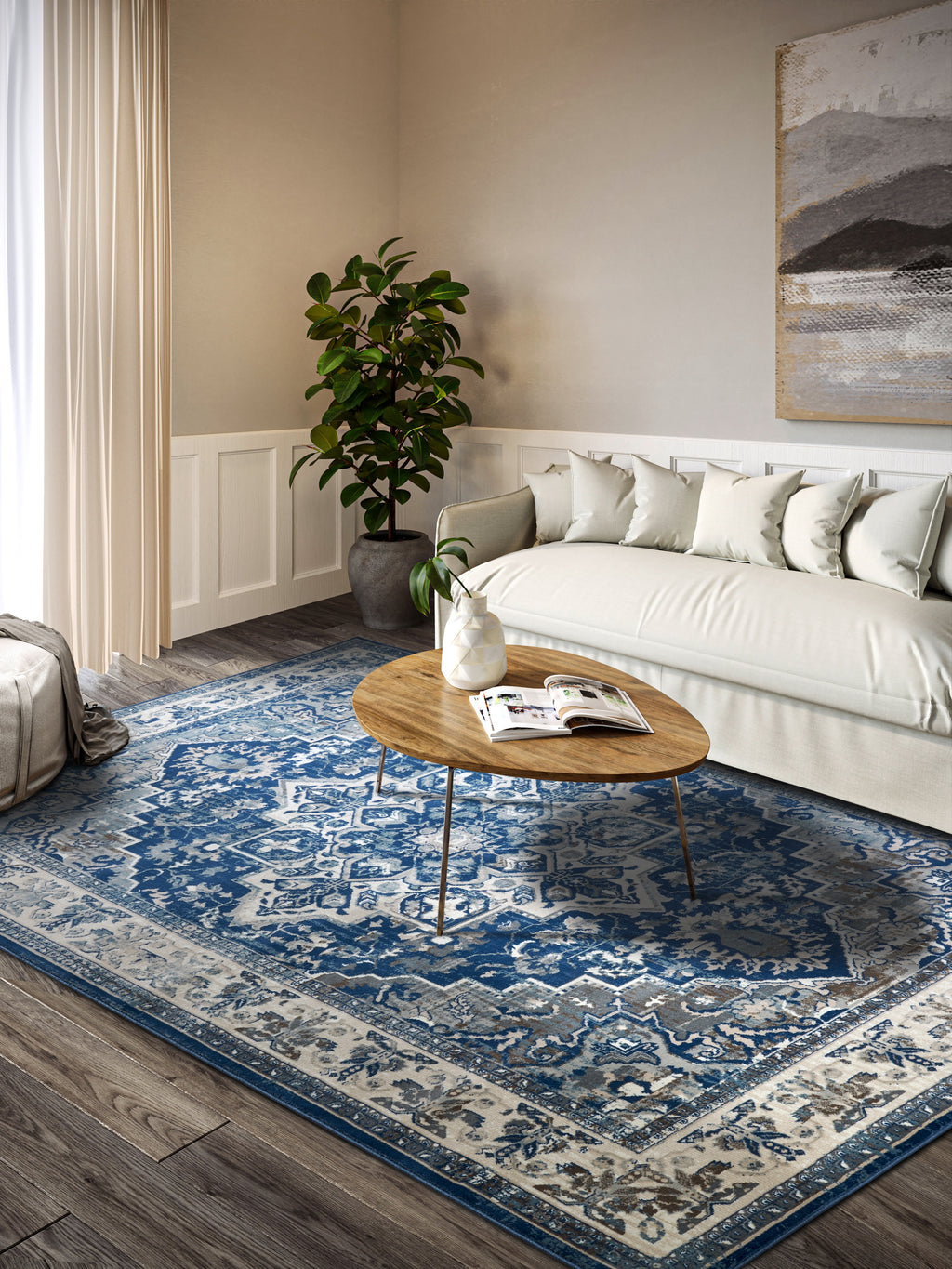 Villeroy & Boch 1869 Kortluggsmatta Jehanne blå creme