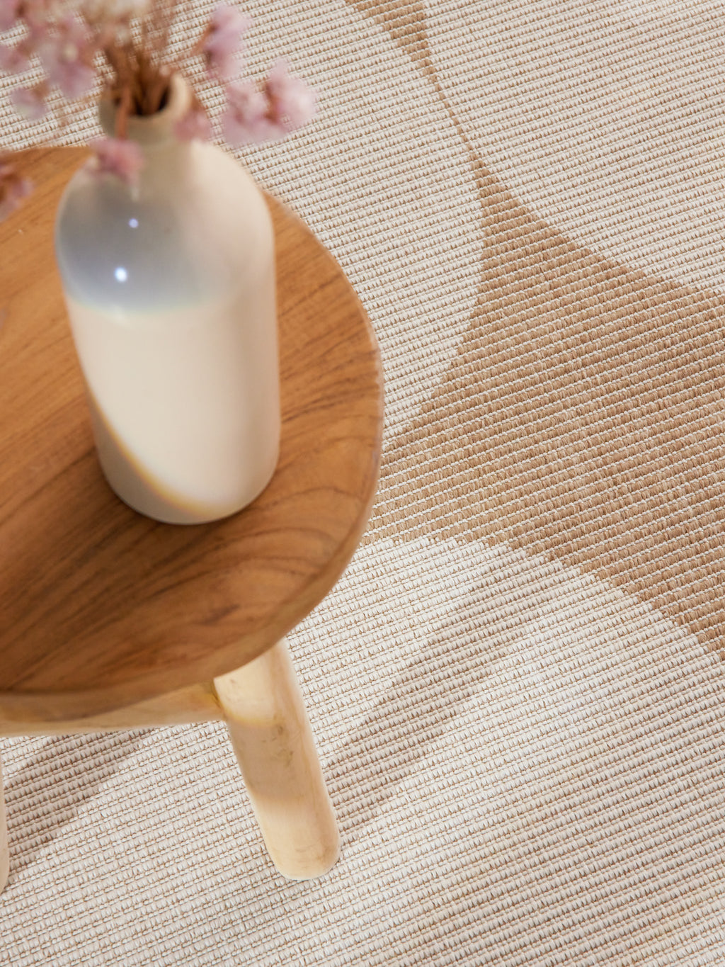Hanse Home Duet Vändbar inom- och utomhusmatta rund Bowen Jute vit