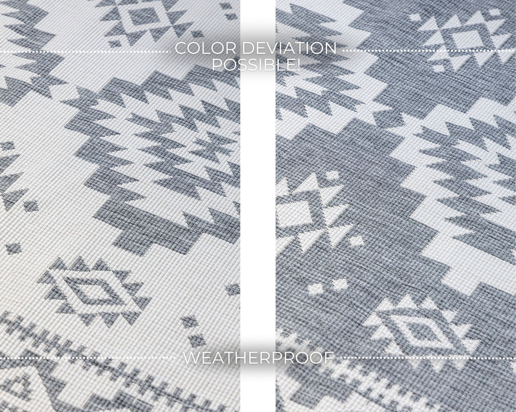 Elle Decoration Gemini Vändbar inom- och utomhusmatta Dynamic silver – detaljbild