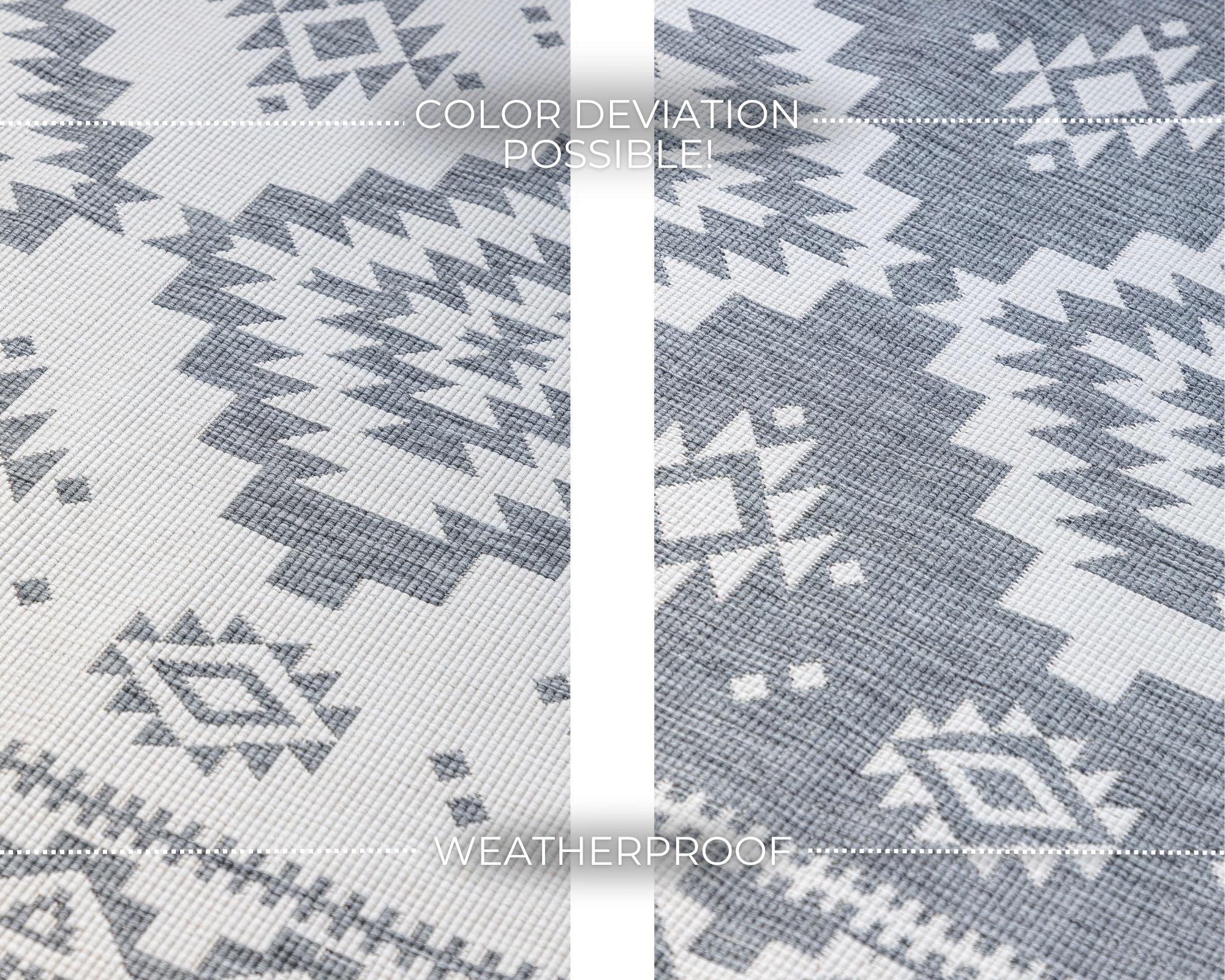 Elle Decoration Gemini Vändbar inom- och utomhusmatta Dynamic silver – detaljbild