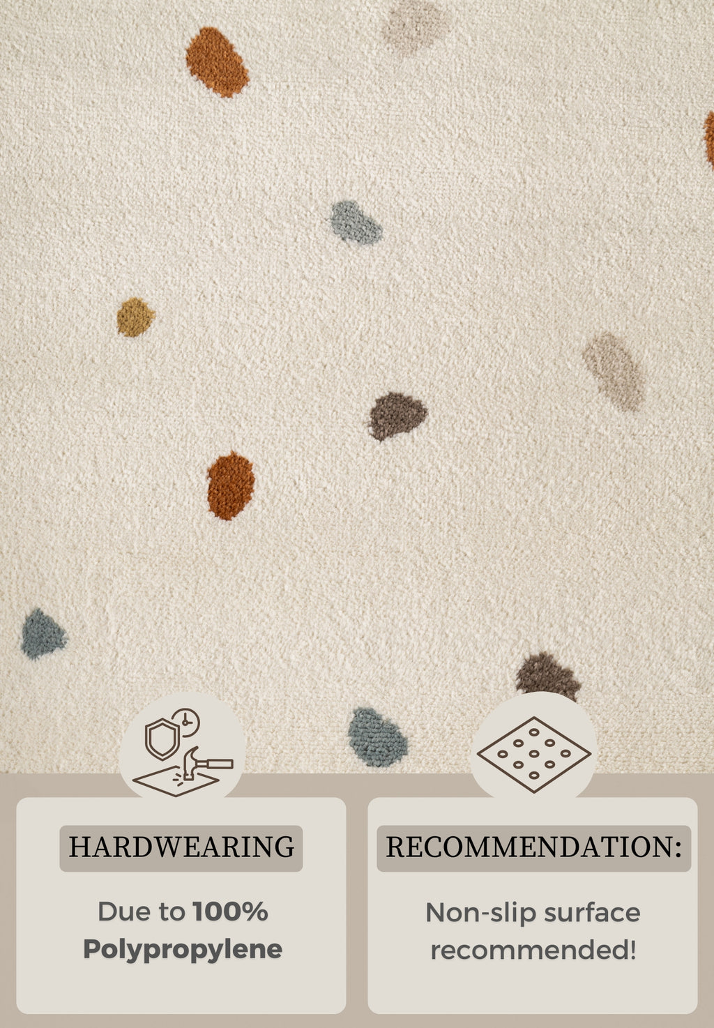 Hanse Home Adventures Barnmatta Rund Funny Dots creme flerfärgad