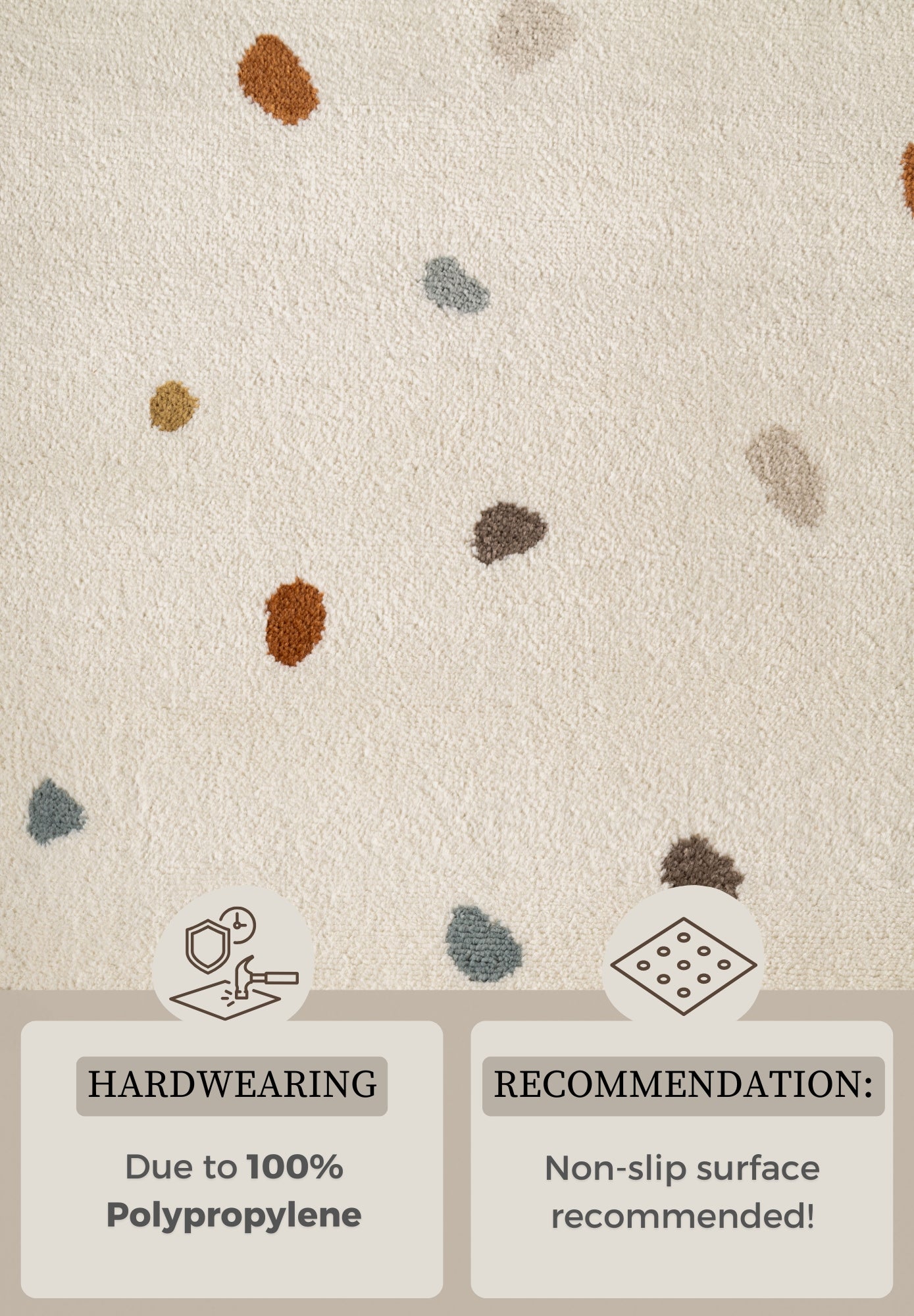 Hanse Home Adventures Barnmatta Rund Funny Dots creme flerfärgad