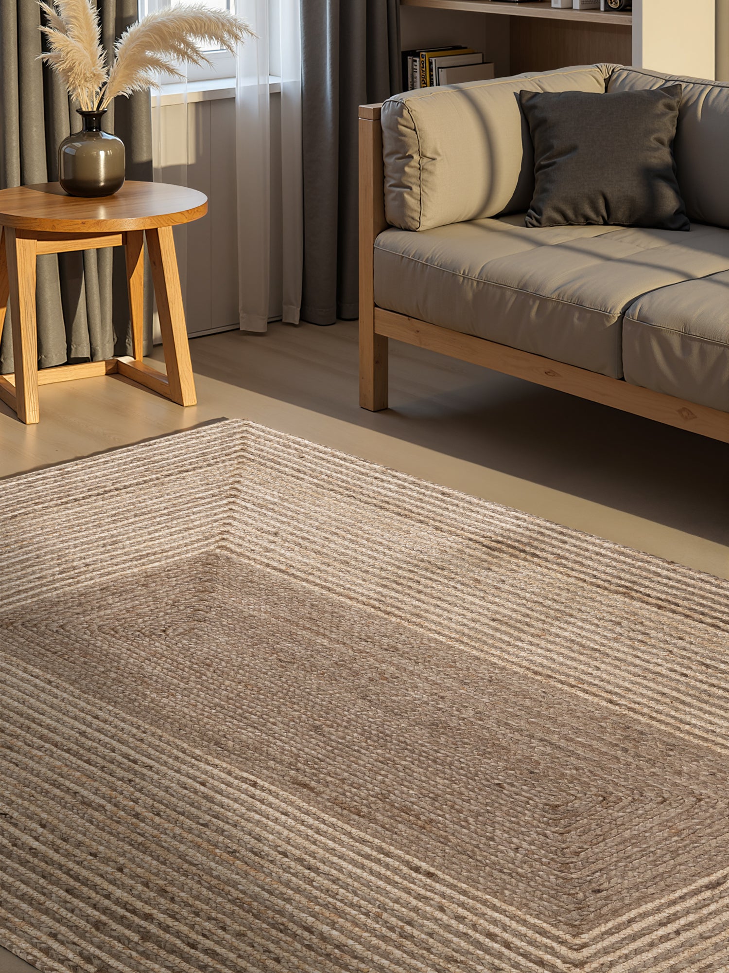 Hanse Home Juno Jutematta Juno Line natur vit Brown