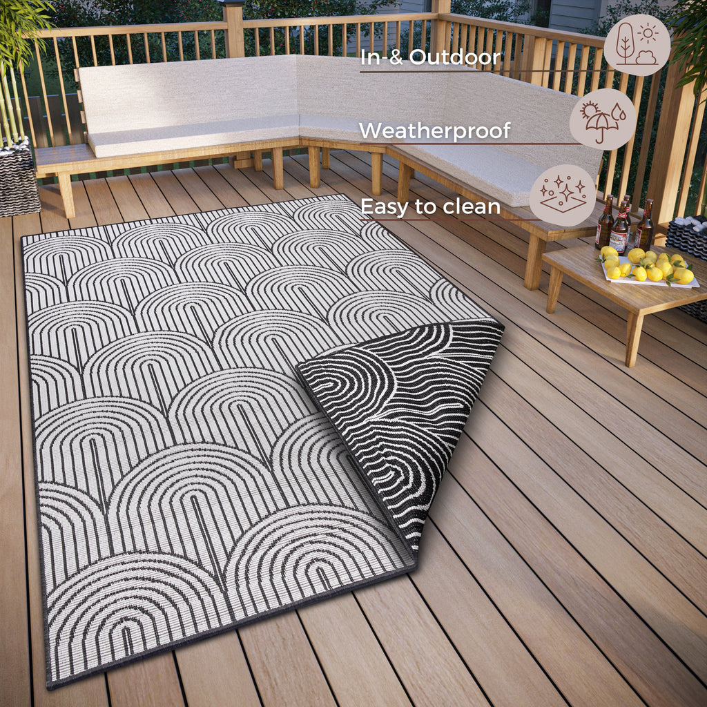 Hanse Home Flatweave Vändbar inom- och utomhusmatta Pangli svart
