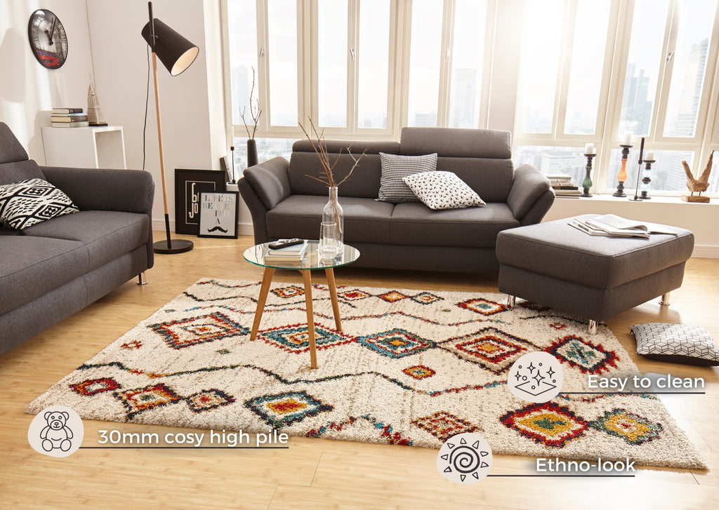 Design velour djuplugg matta Geometric