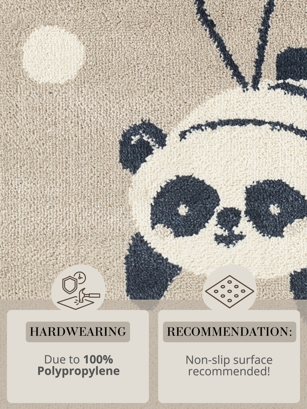 Hanse Home Adventures Barnmatta Dreamy Panda beige flerfärgad