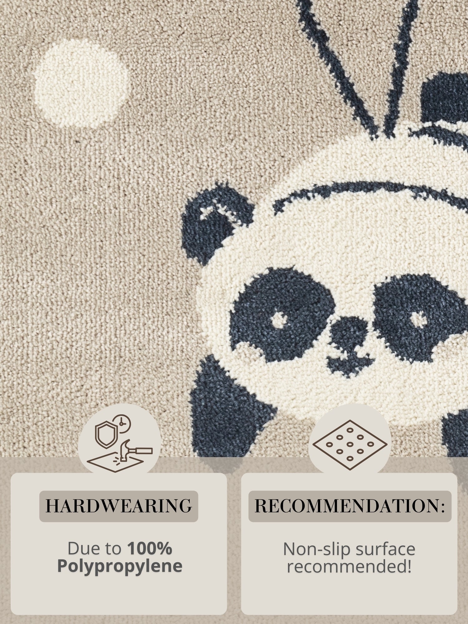Hanse Home Adventures Barnmatta Dreamy Panda beige flerfärgad