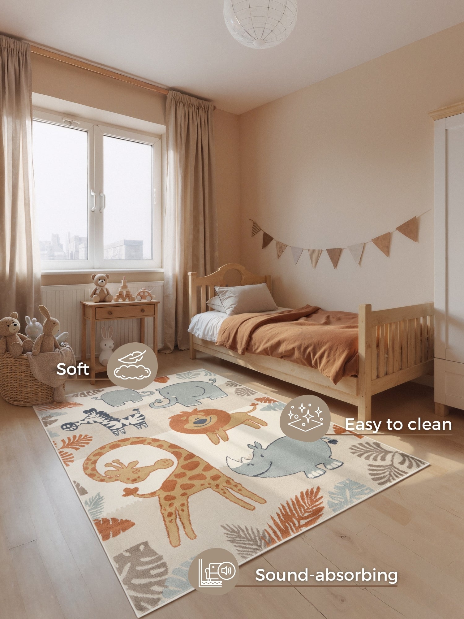Hanse Home Adventures Barnmatta Savanna creme flerfärgad