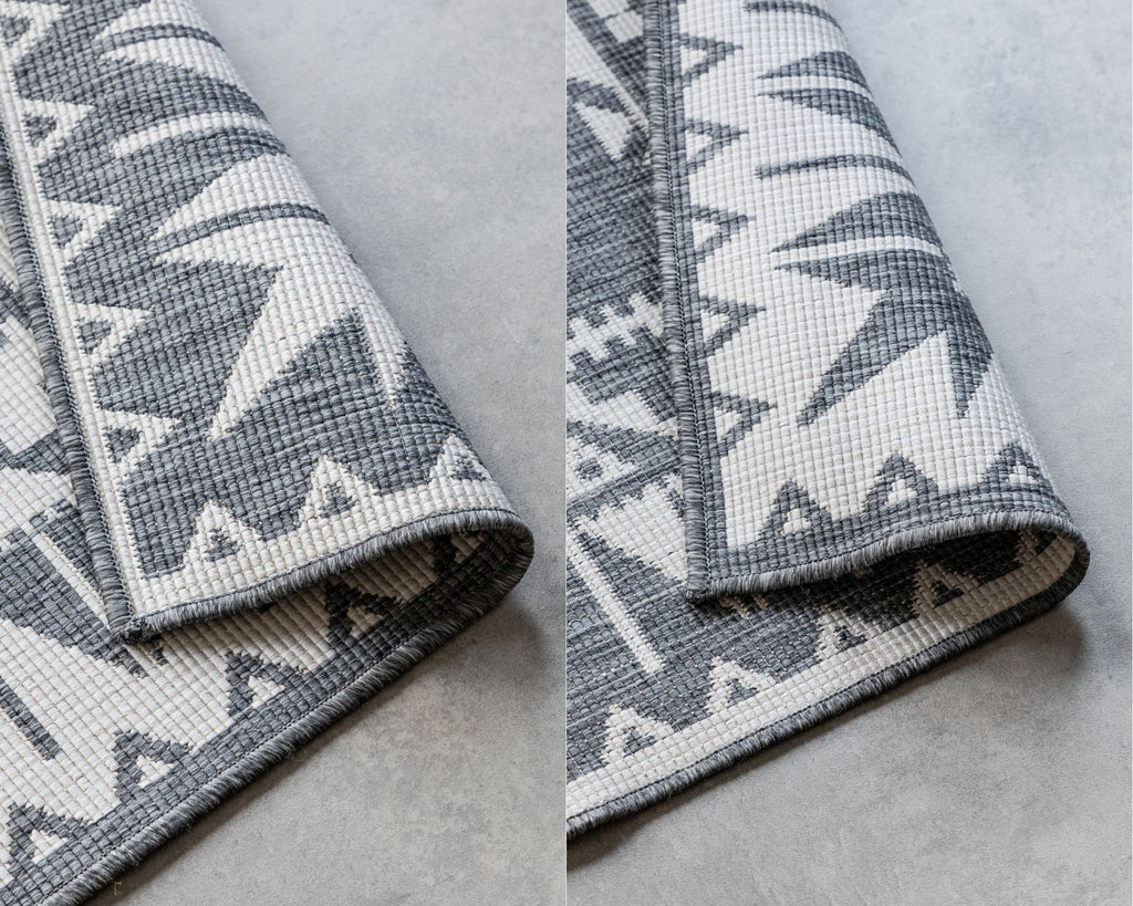 Elle Decoration Gemini Vändbar inom- och utomhusmatta Dynamic silver – detaljbild