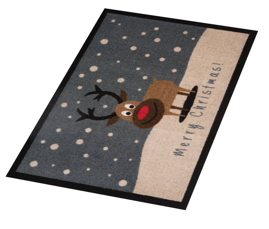 Designdörrmatta Merry Christmas Reindeer