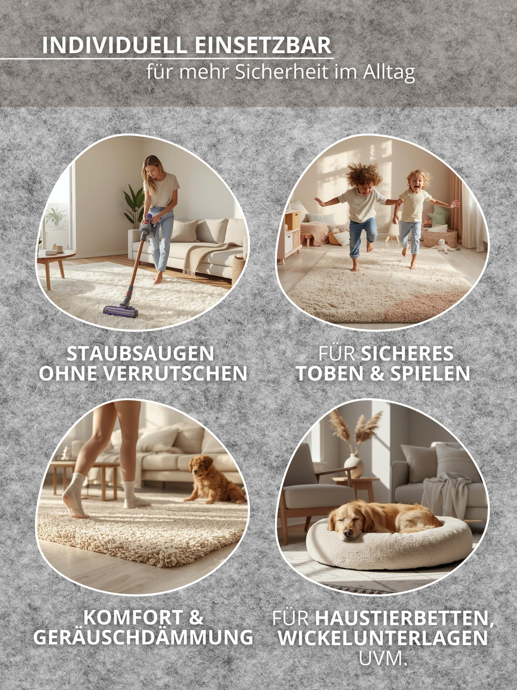 Hanse Home Base Mattunderlägg halksäkert grå