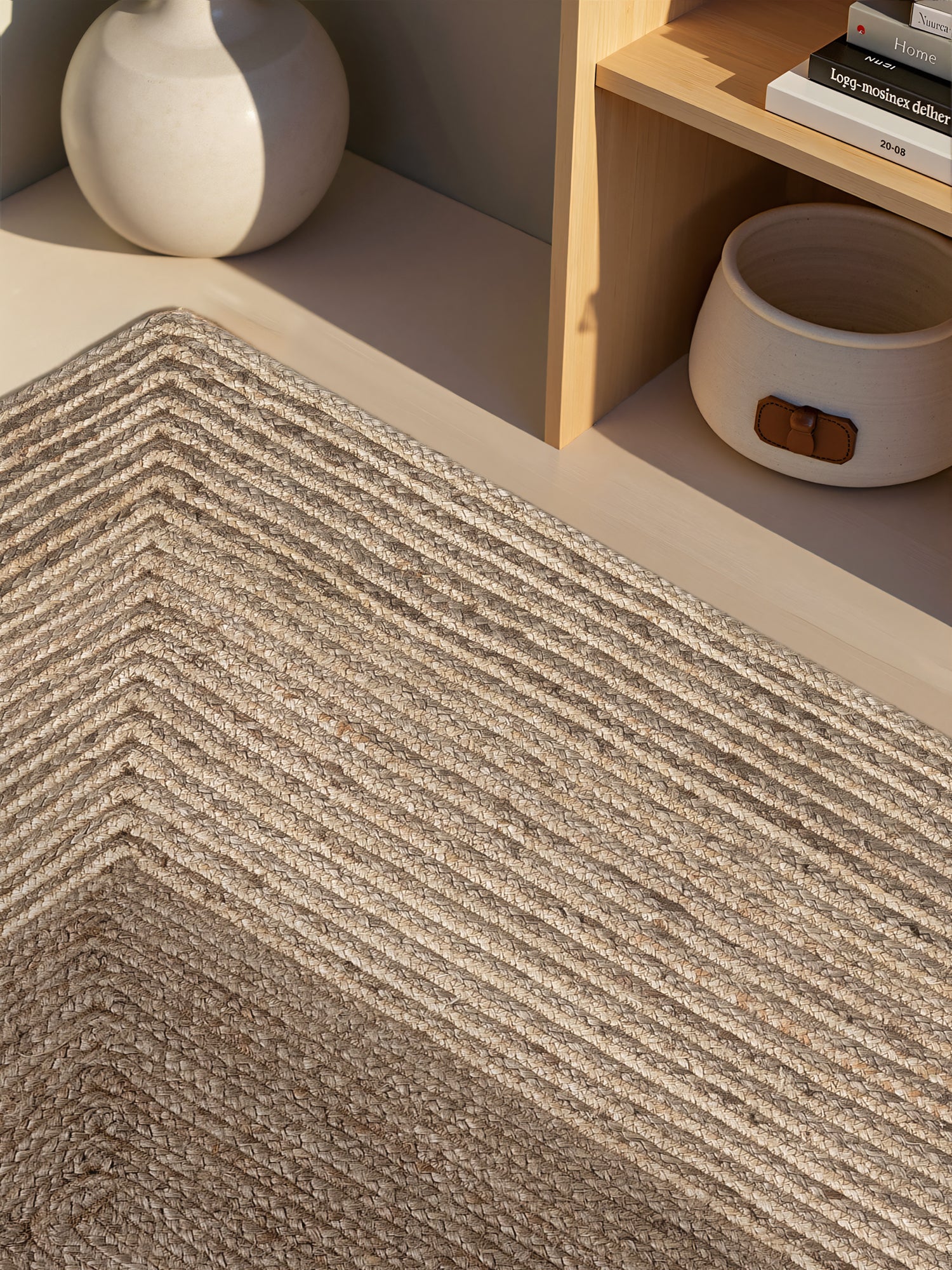 Hanse Home Juno Jutematta Juno Line natur vit Brown