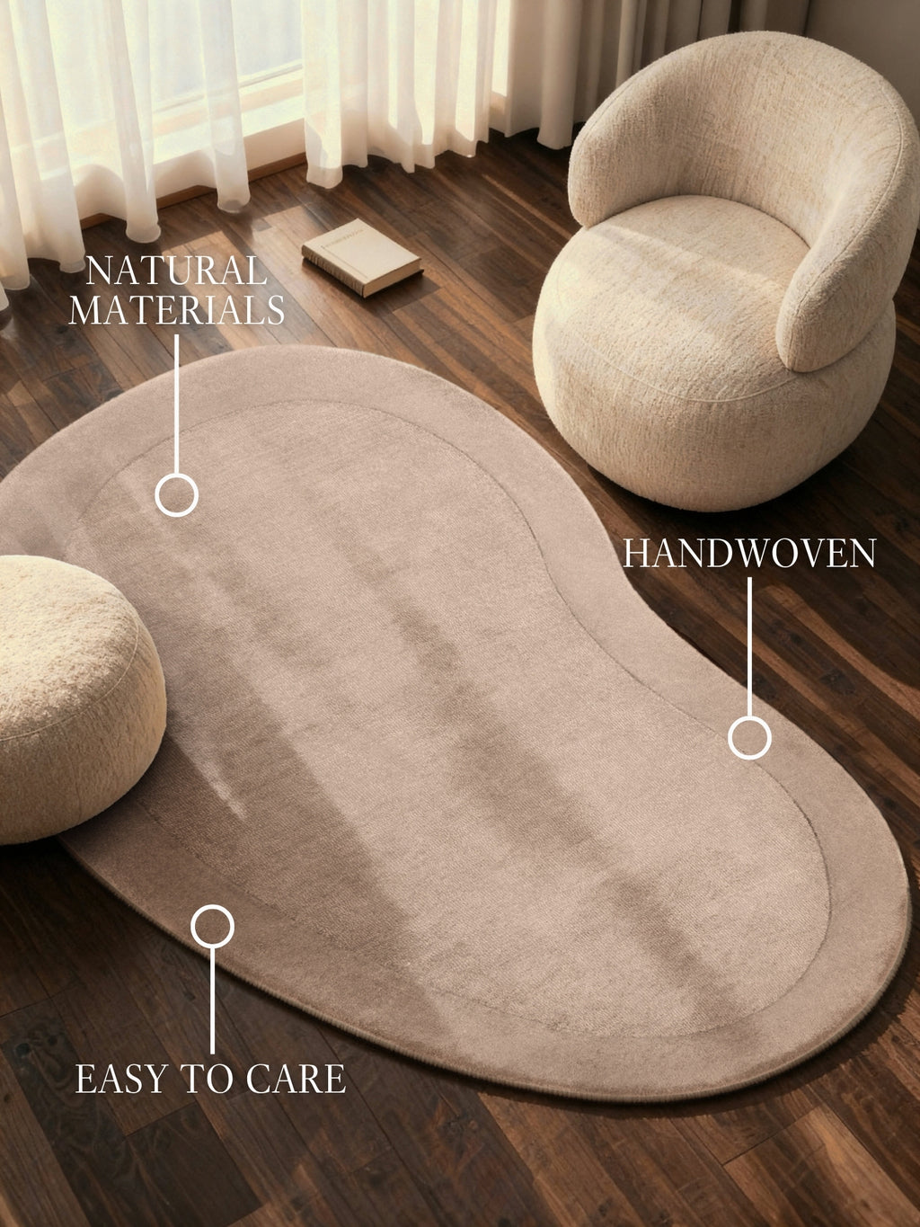 Villeroy & Boch 1812 Ullmatta organisk form Kivi natur beige