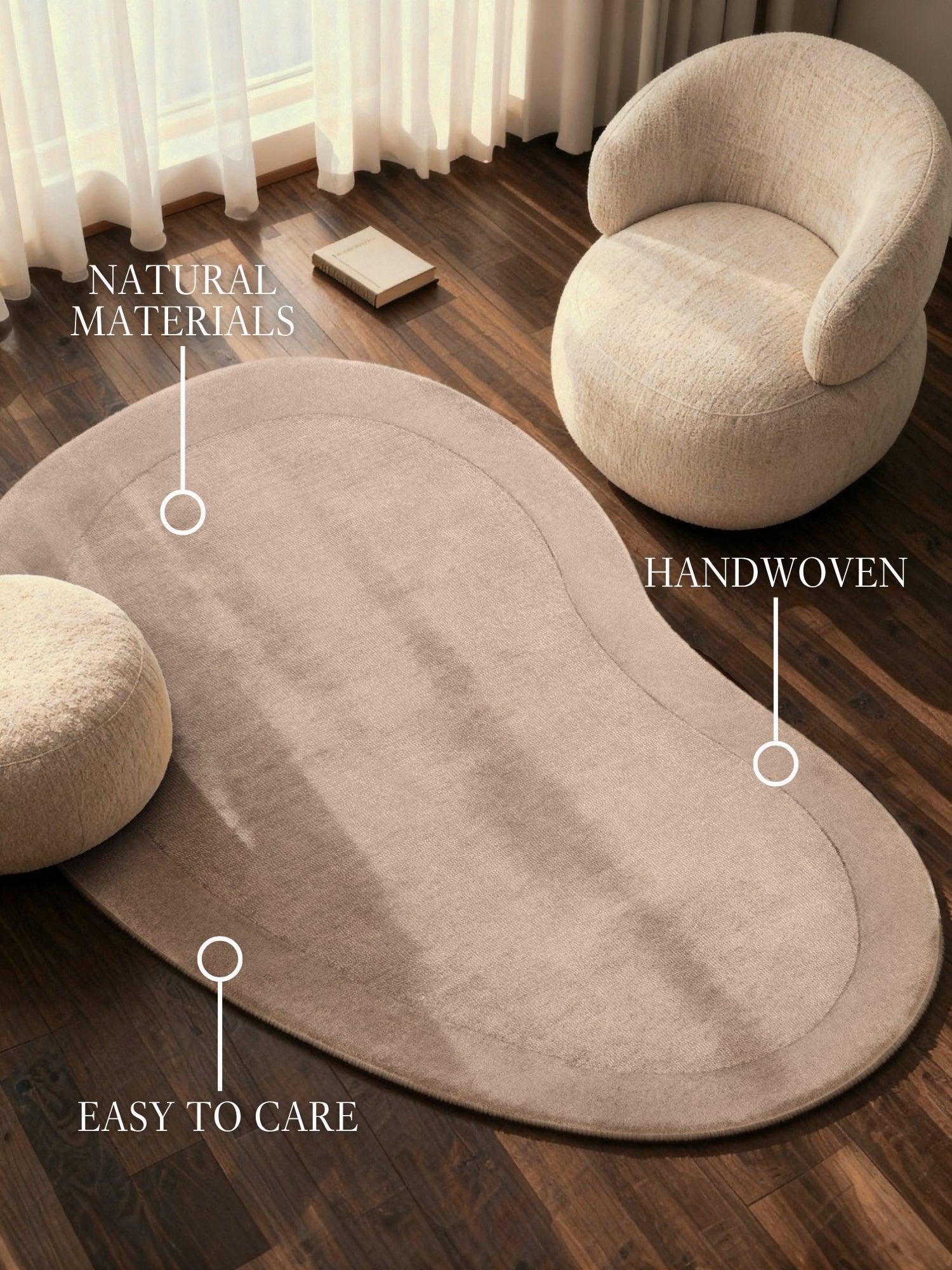 Villeroy & Boch 1812 Ullmatta organisk form Kivi natur beige
