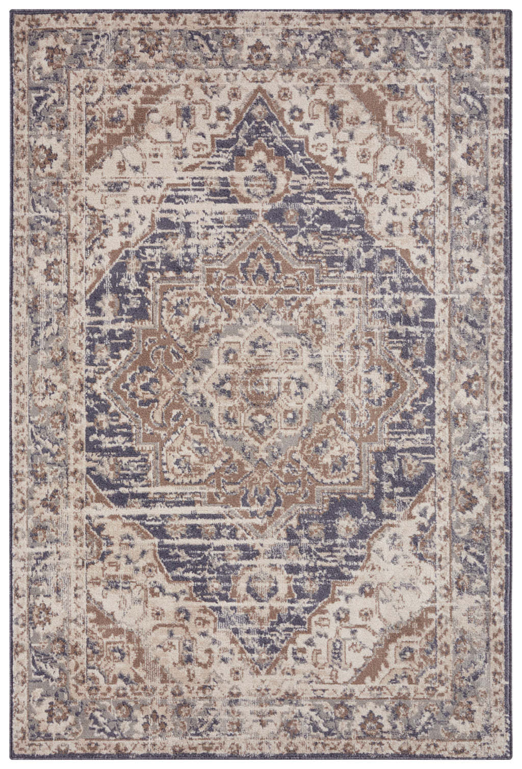 Hanse Home Terrain Designerkortluggsmatta Sand creme blå