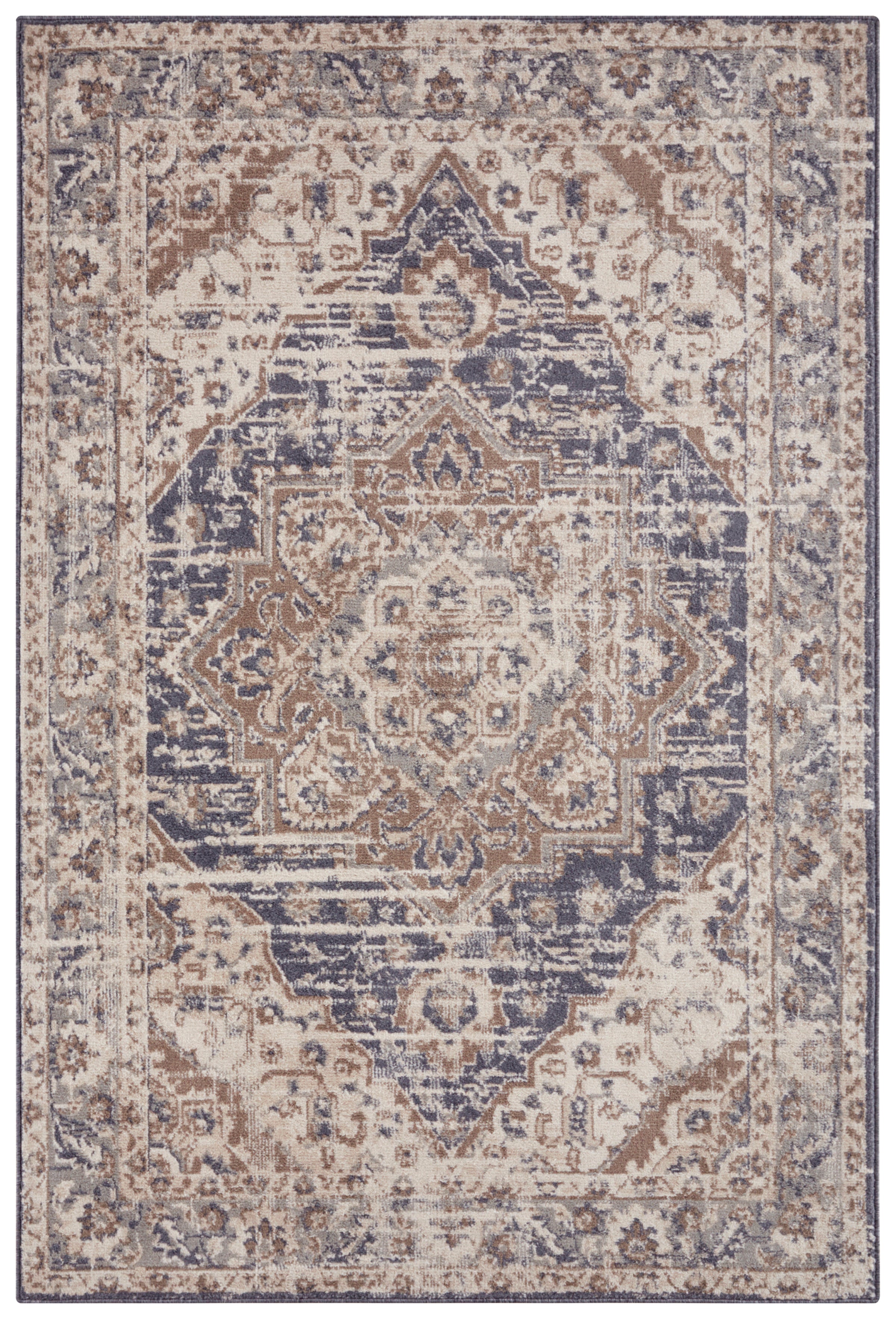 Hanse Home Terrain Designerkortluggsmatta Sand creme blå