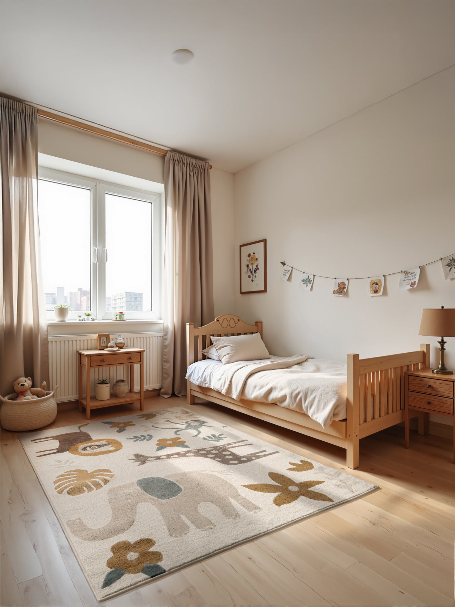 Hanse Home Adventures Barnmatta Animal Safari creme flerfärgad