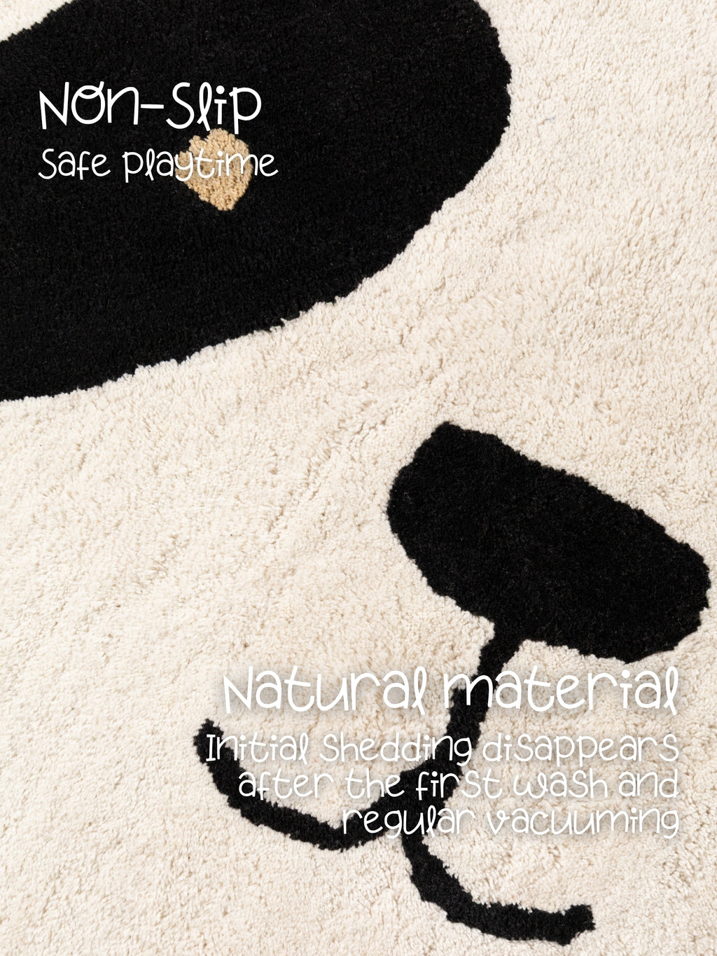 Hanse Home Snuggle Barnmatta Patsy creme svart