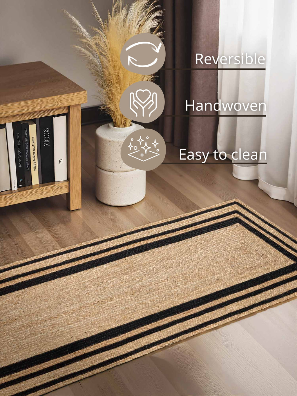 Hanse Home Looma Jutematta Looma natur guld svart