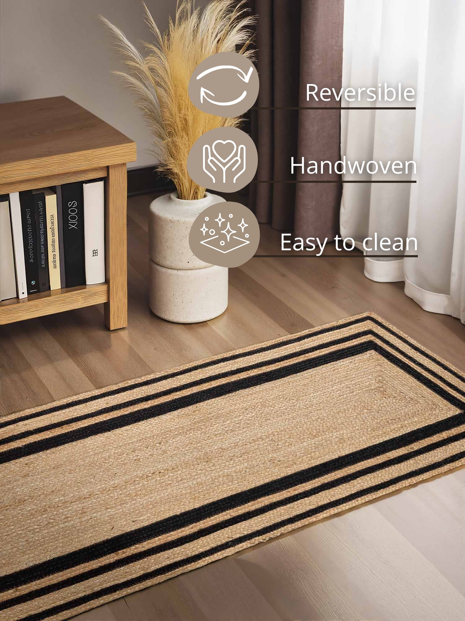Hanse Home Looma Jutematta Looma natur guld svart