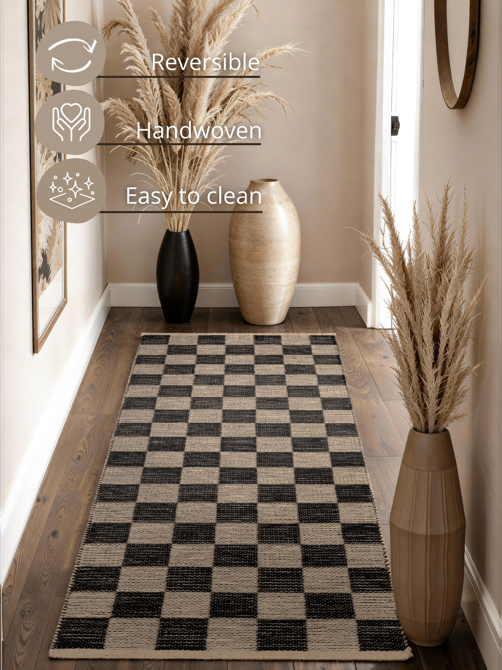Hanse Home Handloom 1.0 Jutematta Rex natur vit svart