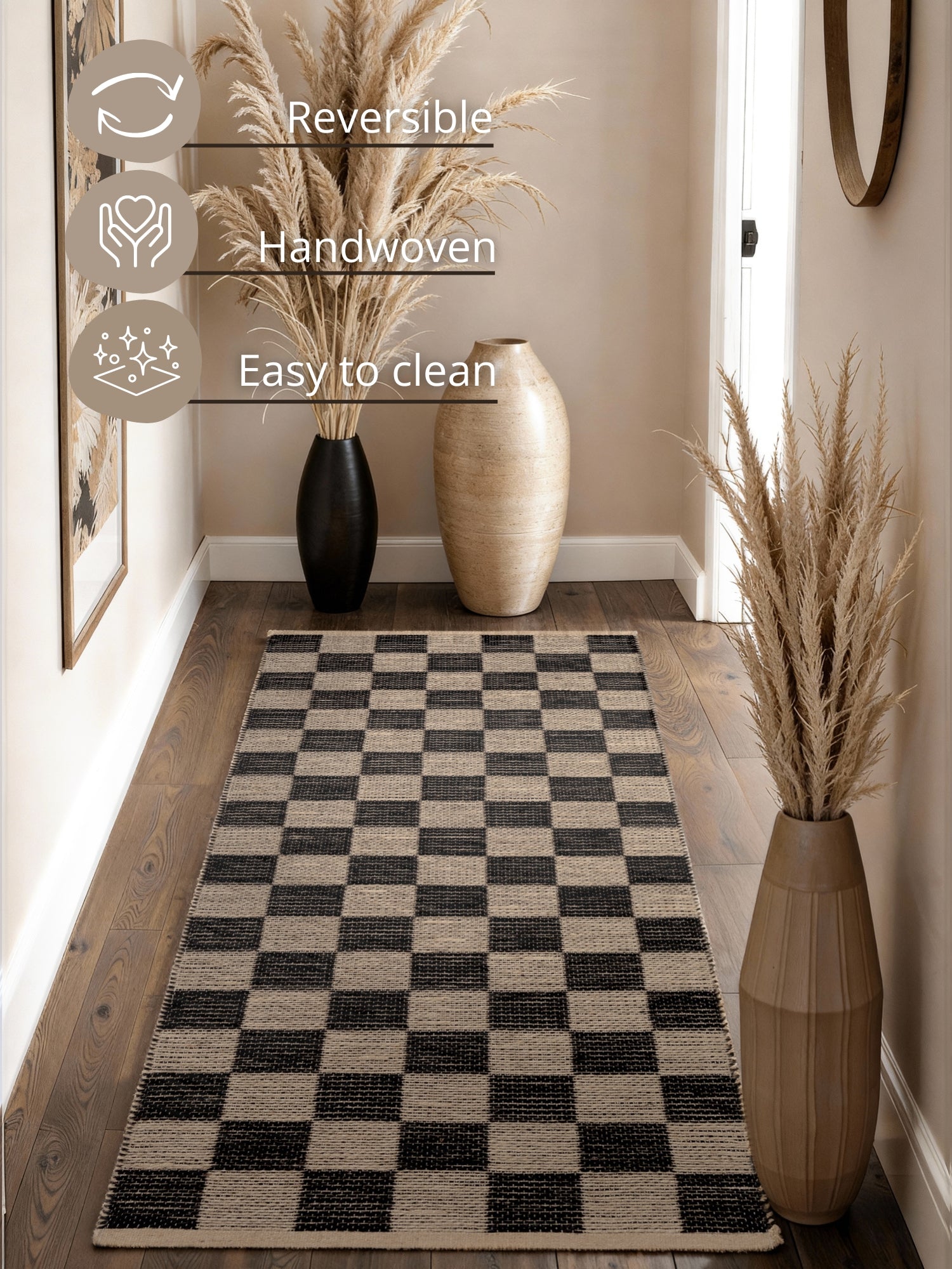 Hanse Home Handloom 1.0 Jutematta Rex natur vit svart