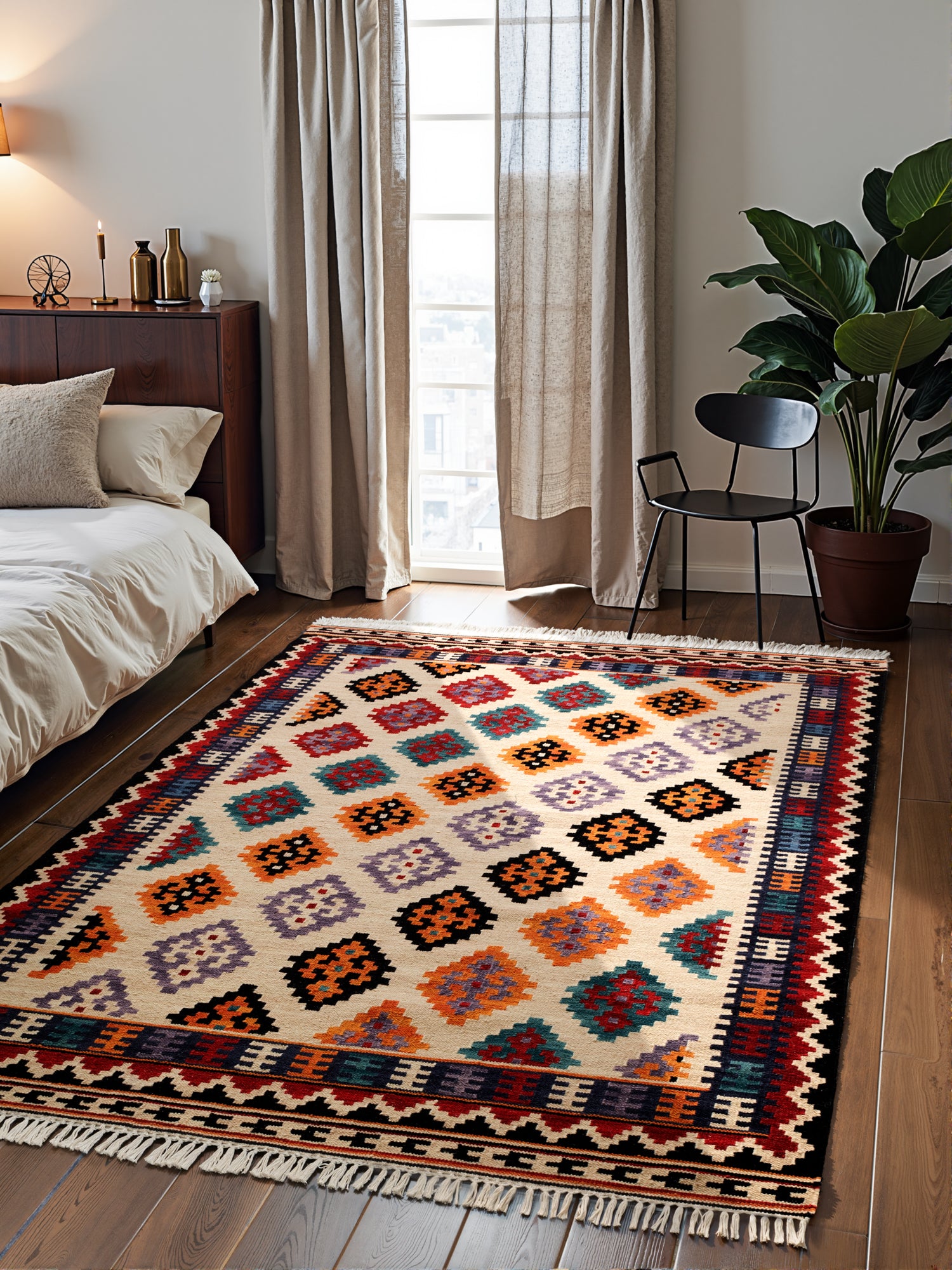 Hanse Home Kamal Afghansk kelimmatta Kian creme flerfärgad