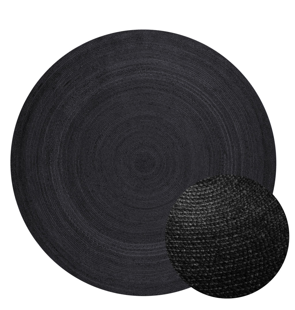 Hanse Home Jute Braided Jutematta rund Rangpur svart