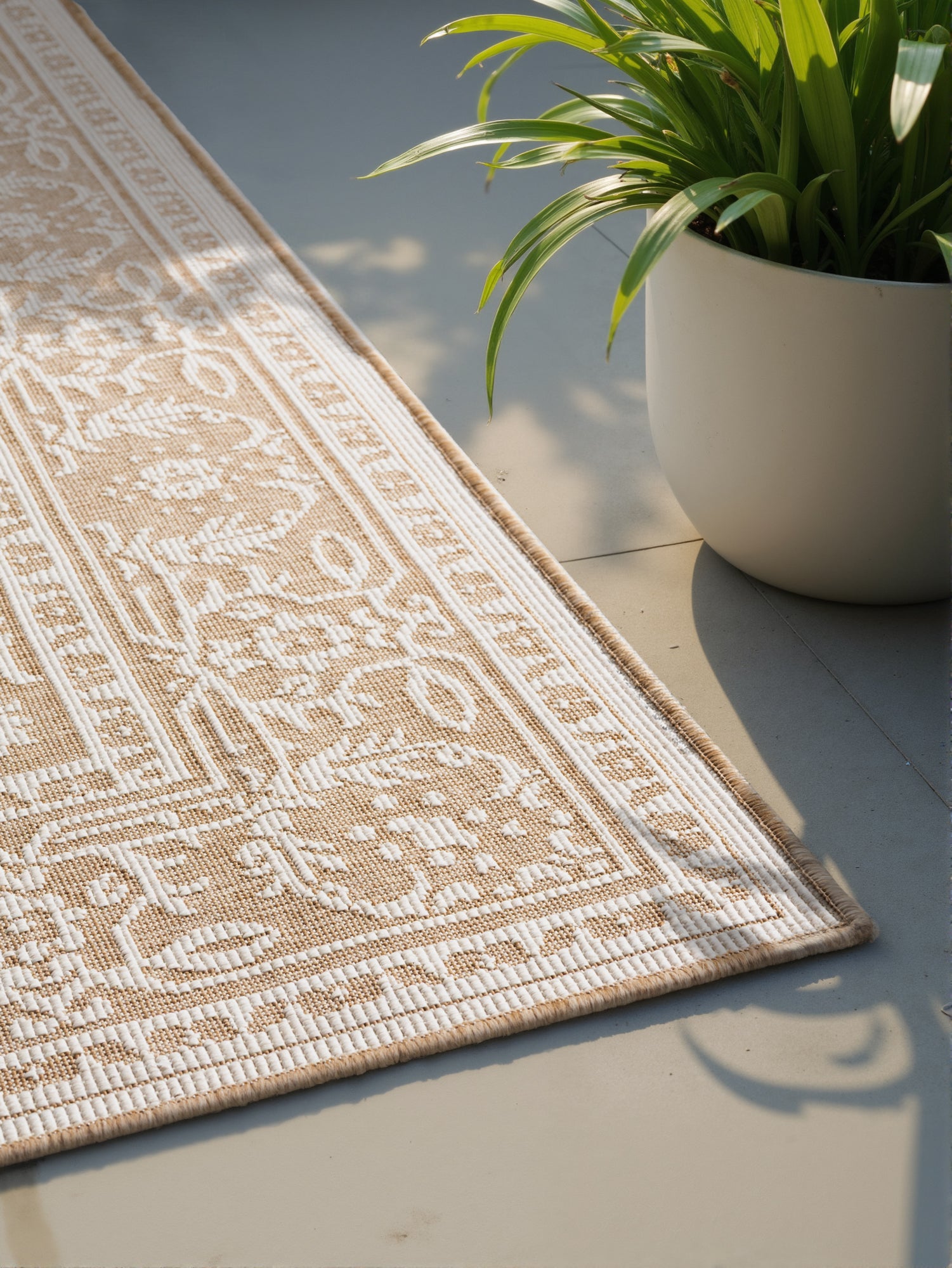 Hanse Home Duet Vändbar inom- och utomhusmatta Kona Jute vit