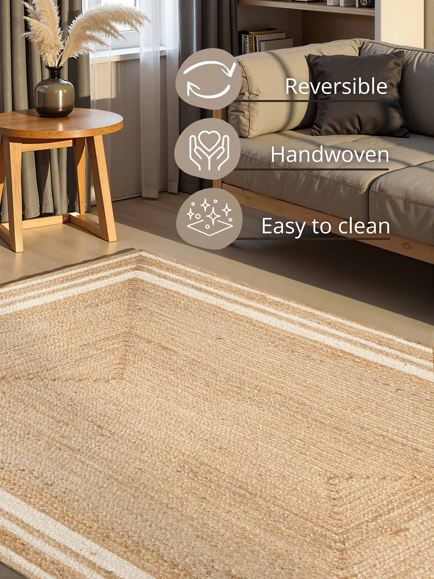 Hanse Home Looma Jutematta Looma natur guld elfenben