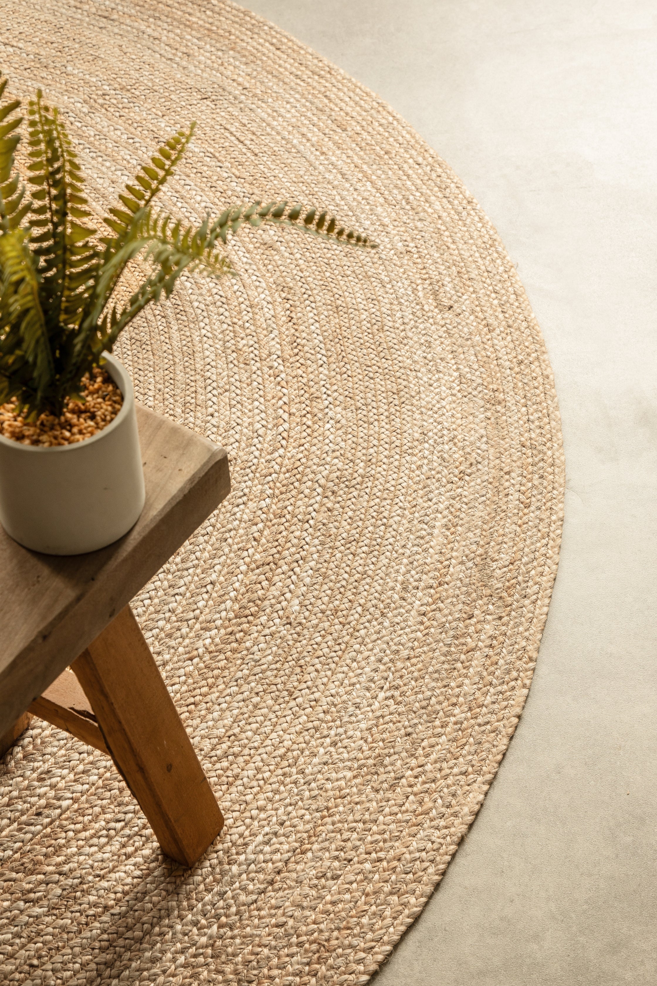 Hanse Home Jute Braided Jutematta rund Rangpur natur guld