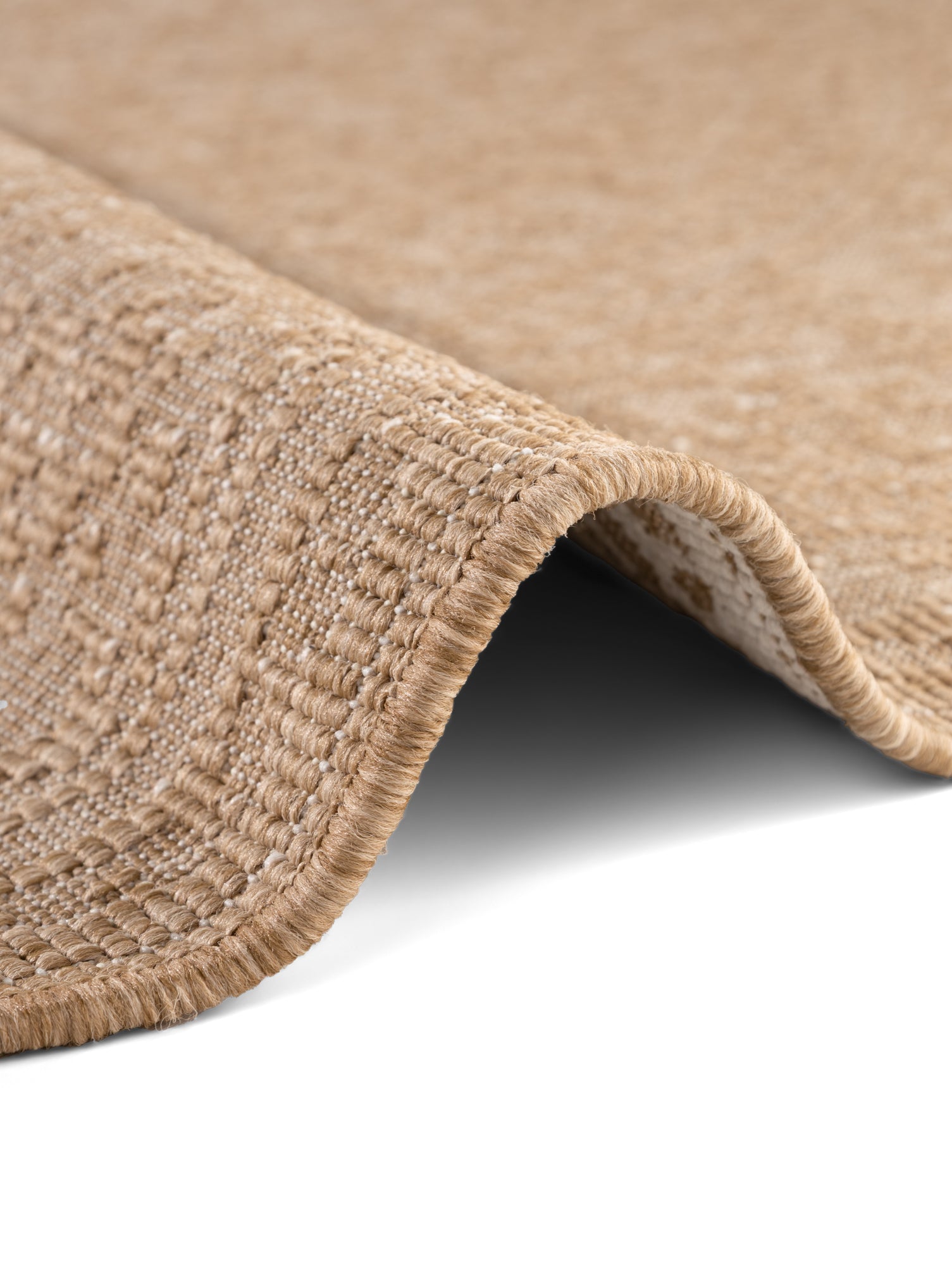 Hanse Home Duet Vändbar inom- och utomhusmatta rund Kona Jute vit