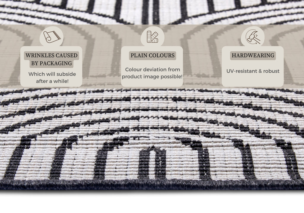 Hanse Home Flatweave Vändbar inom- och utomhusmatta Pangli svart