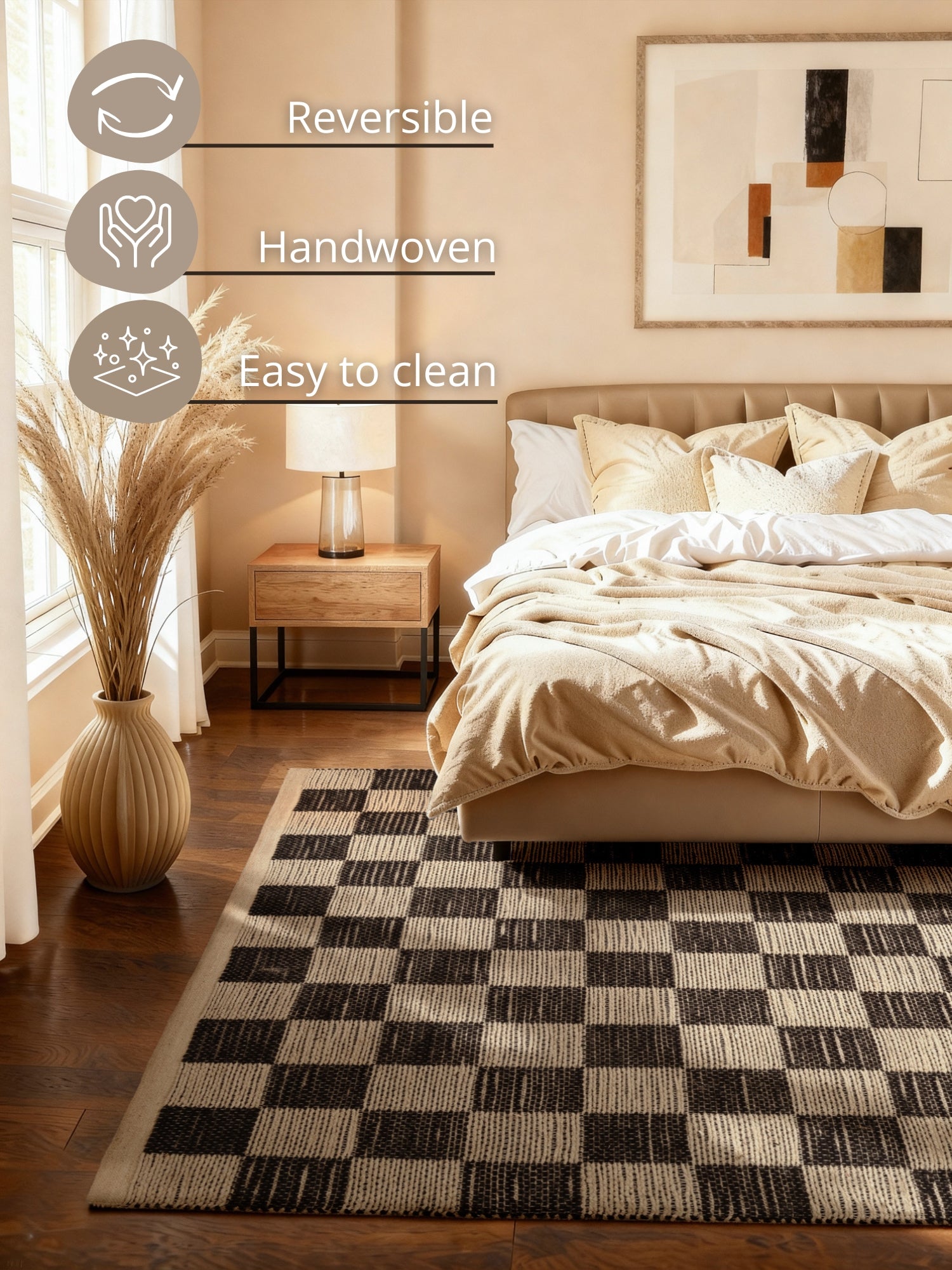Hanse Home Handloom 1.0 Jutematta Rex natur vit svart
