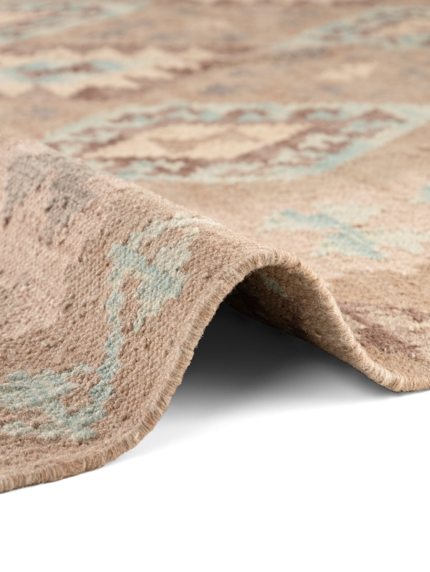 Hanse Home Kamal Afghansk kelimmatta Dune beige ljusblå