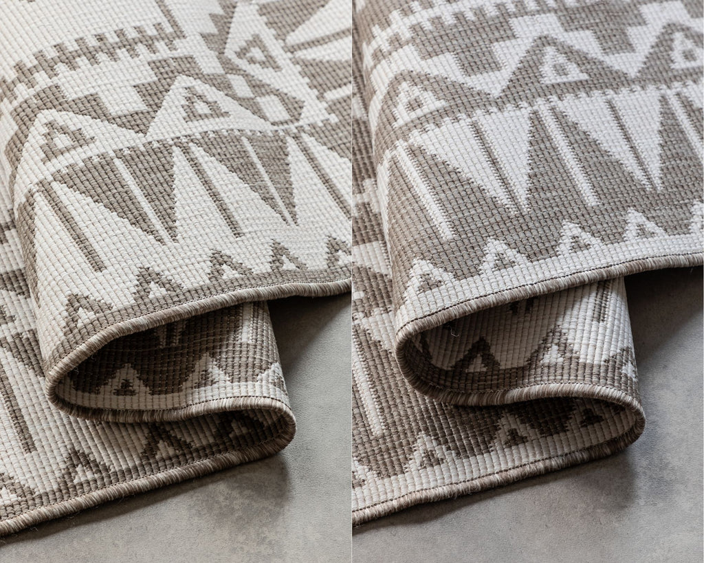 Elle Decoration Gemini Vändbar inom- och utomhusmatta Dynamic linne – detaljbild