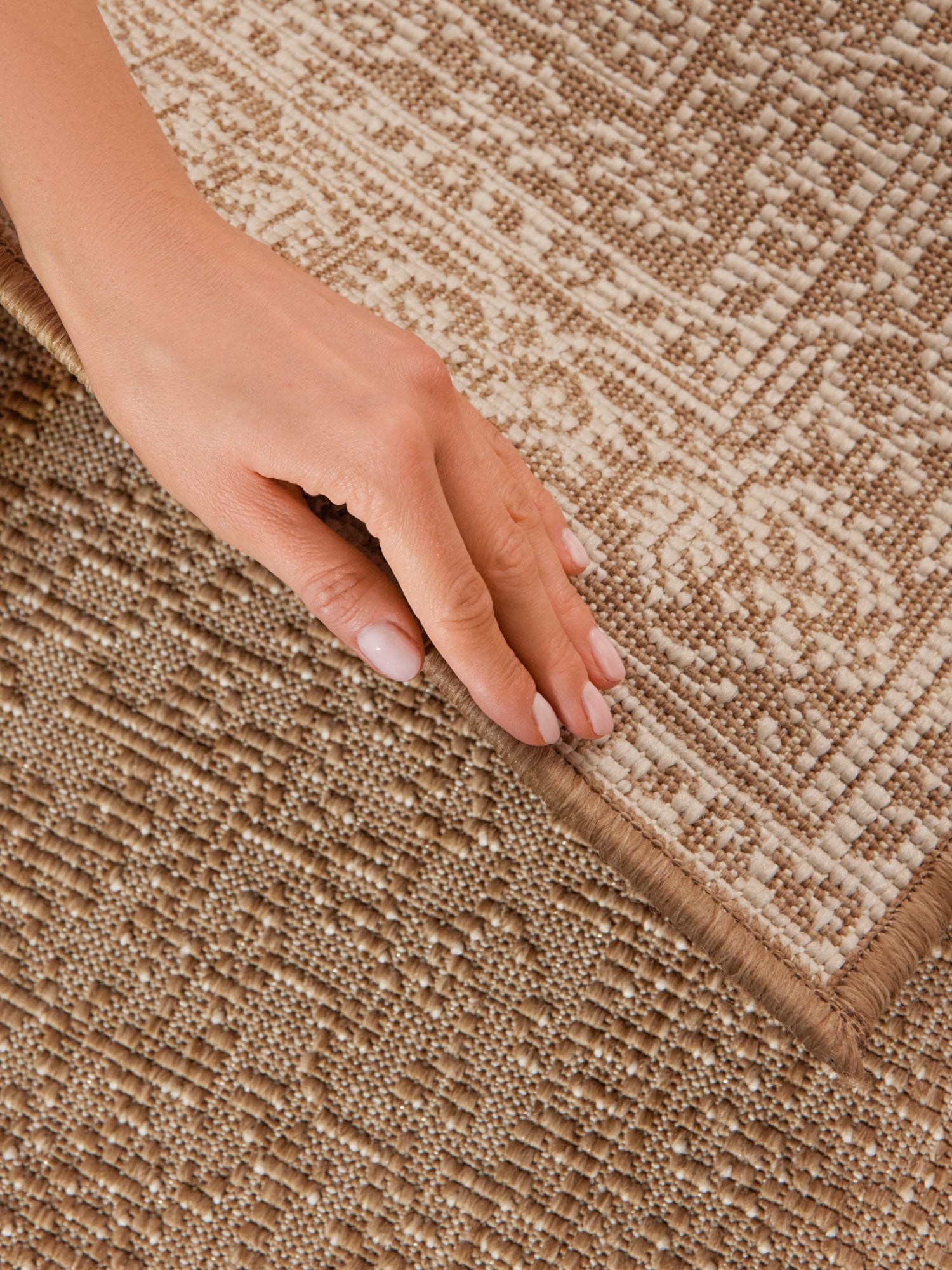 Hanse Home Duet Vändbar inom- och utomhusmatta Kona Jute vit