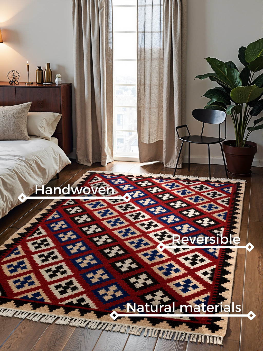 Hanse Home Kamal Afghansk kelimmatta Rami creme flerfärgad