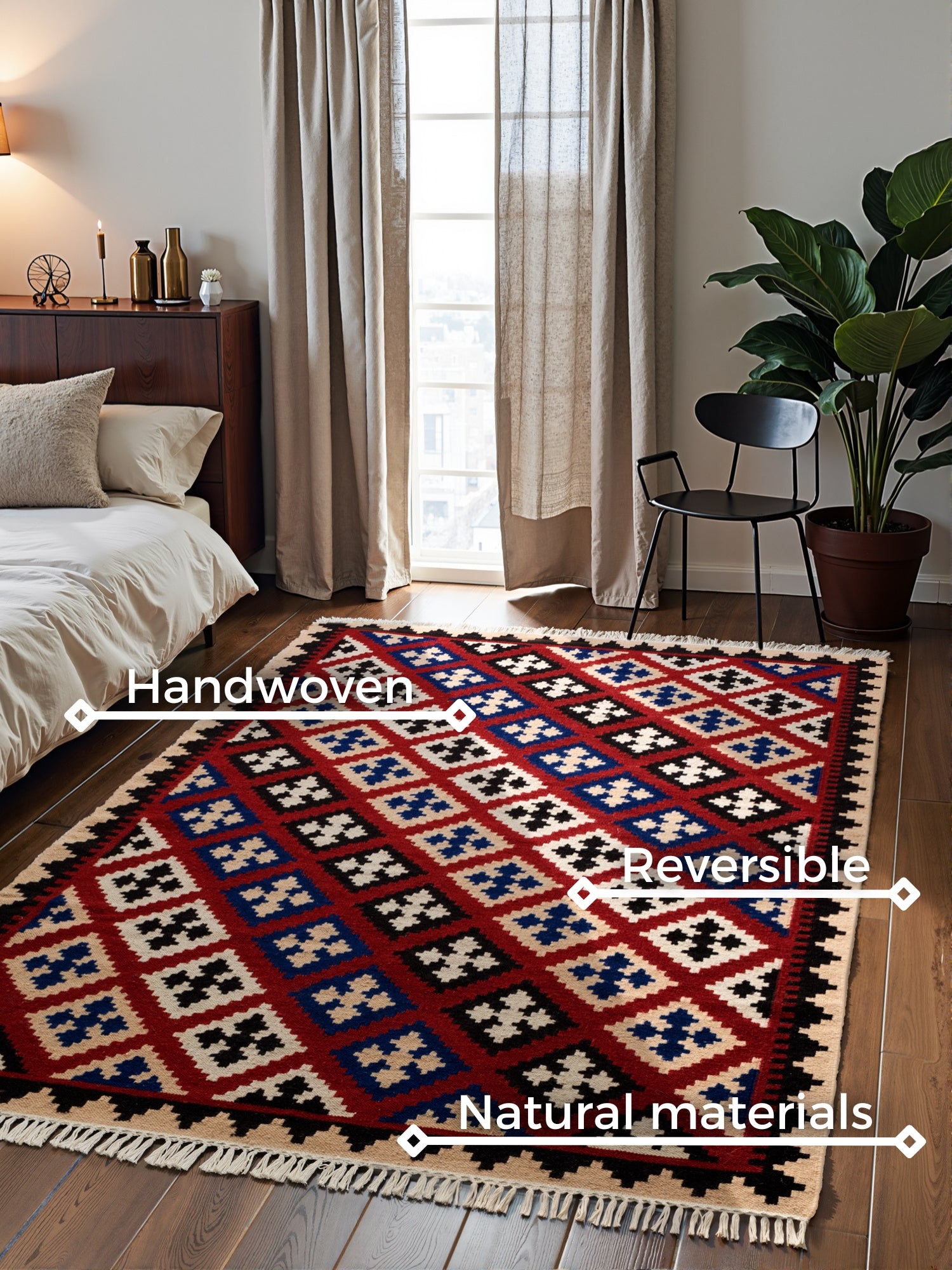 Hanse Home Kamal Afghansk kelimmatta Rami creme flerfärgad