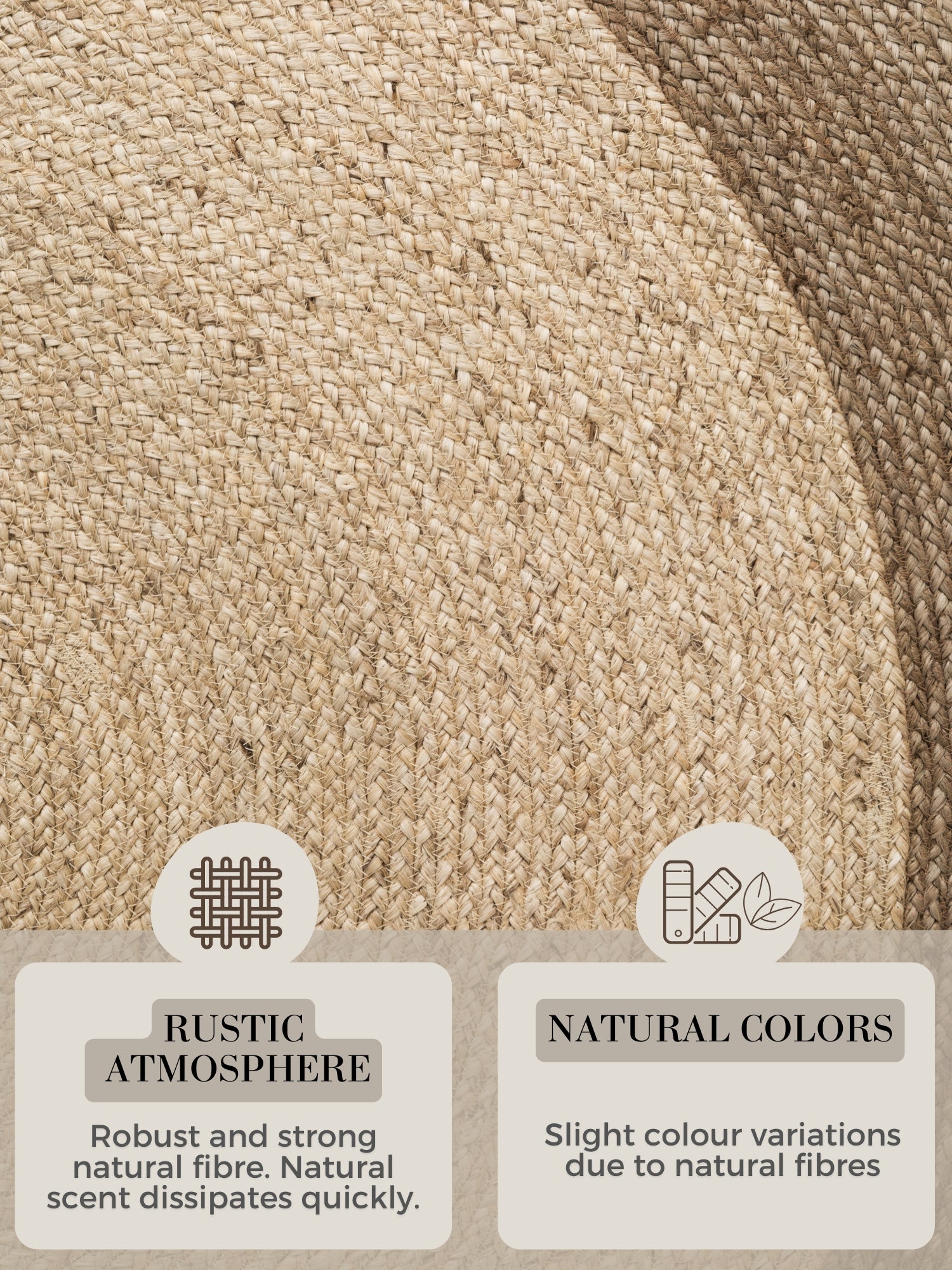 Hanse Home Looma Jutematta rund Looma natur elfenben greige