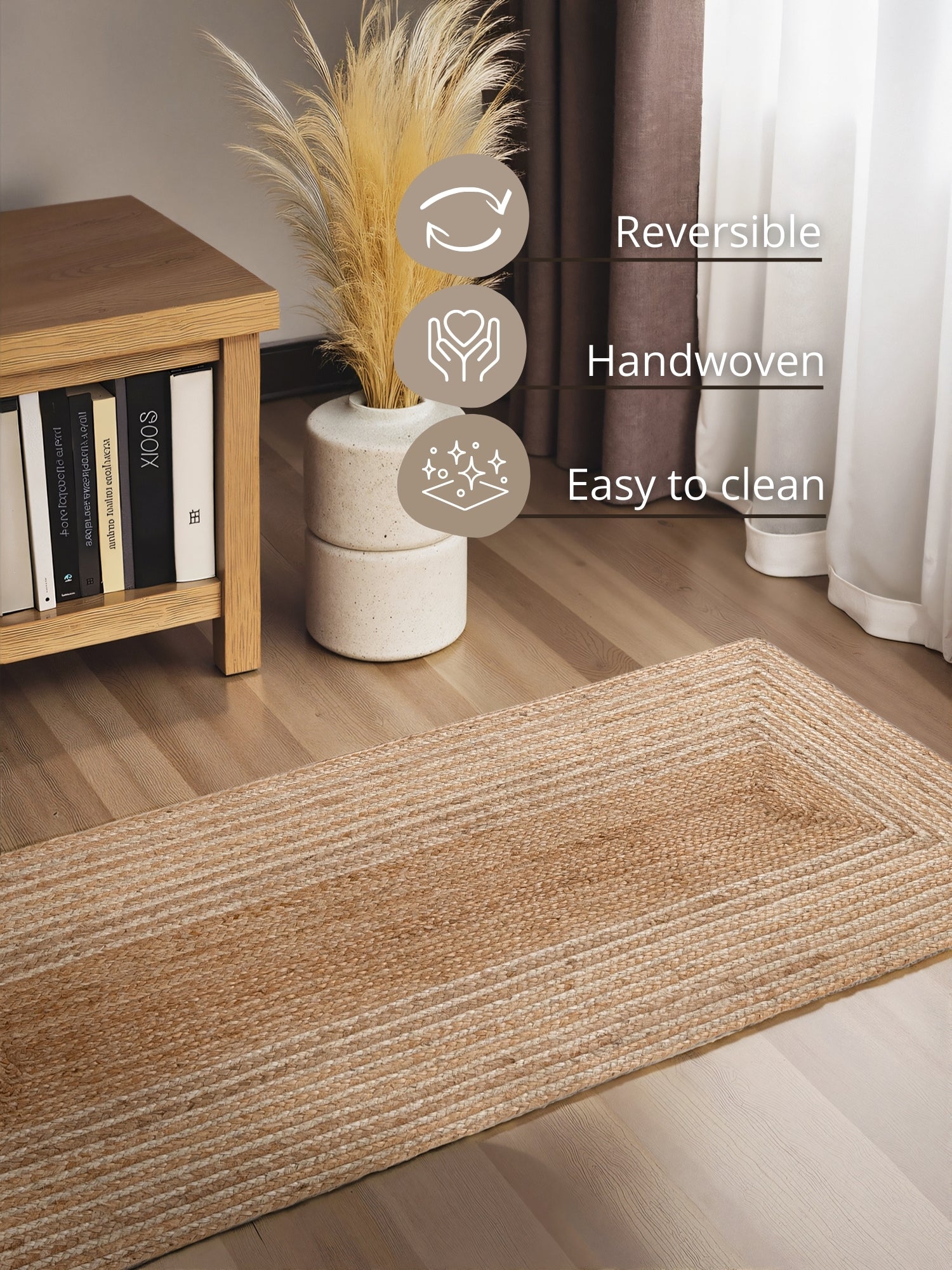 Hanse Home Juno Jutematta Juno Line natur vit guld