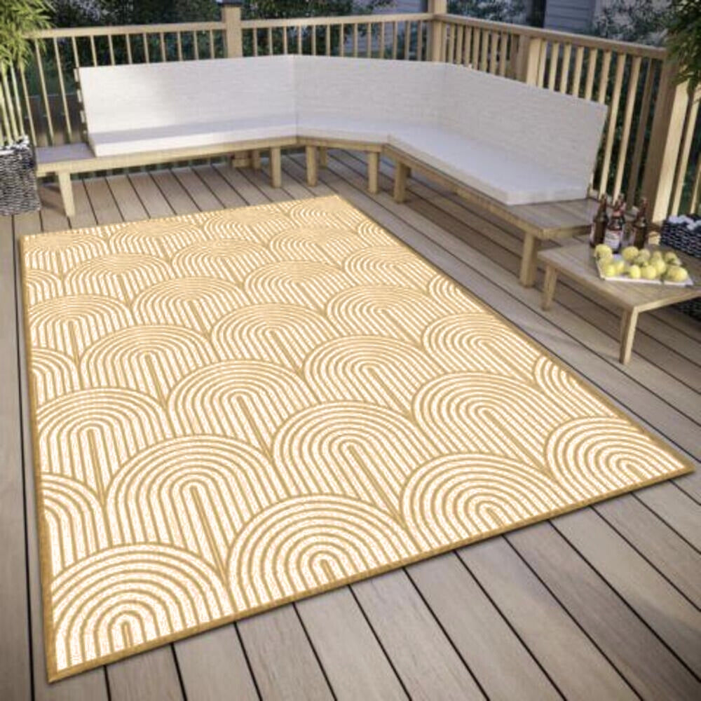 Hanse Home Flatweave Vändbar inom- och utomhusmatta Pangli ockra