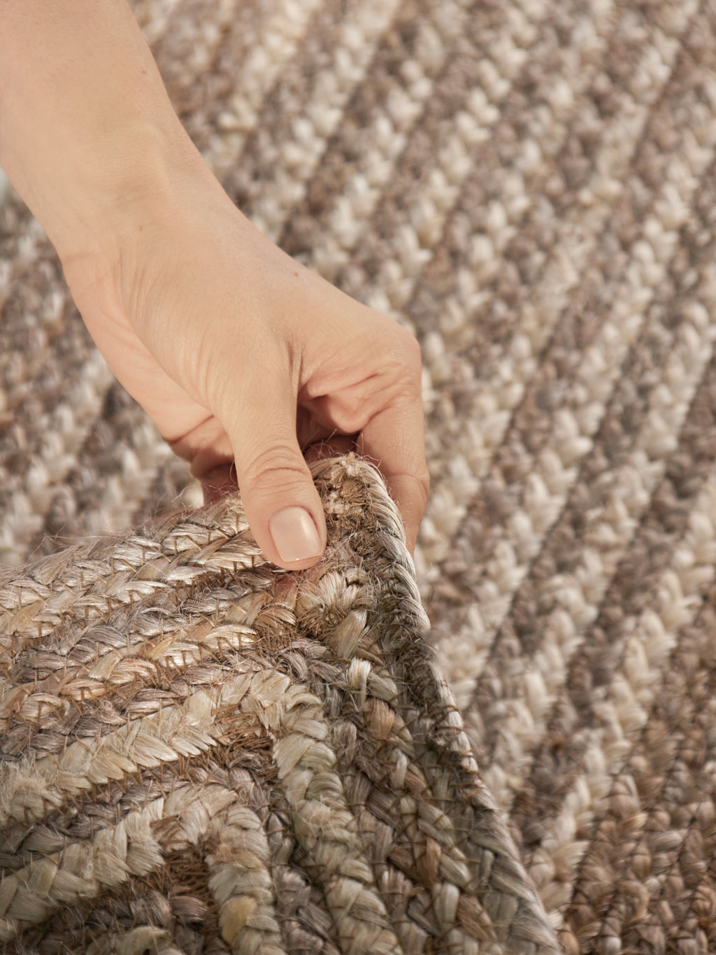 Hanse Home Juno Jutematta Juno Line natur vit Brown