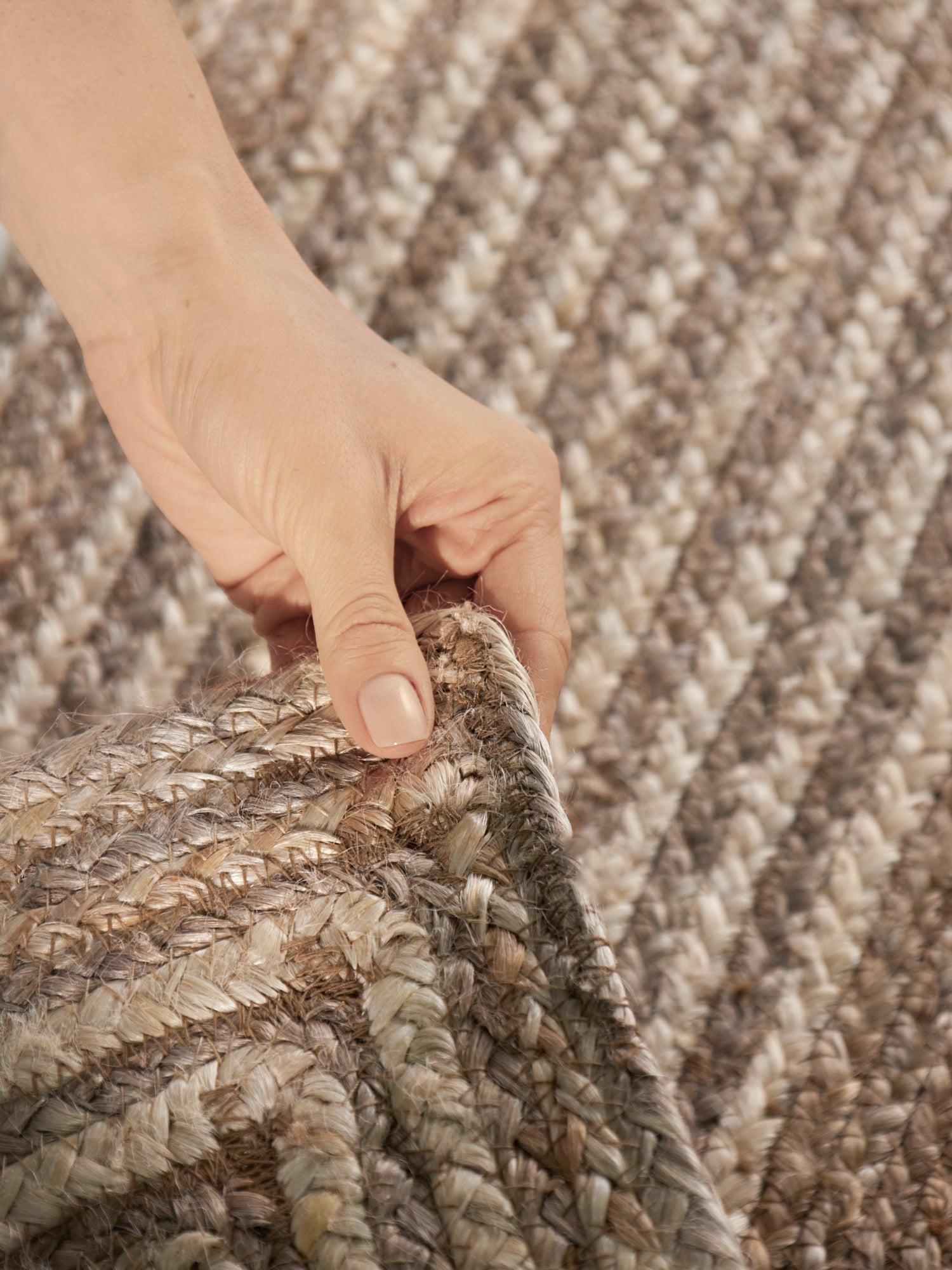 Hanse Home Juno Jutematta Juno Line natur vit Brown