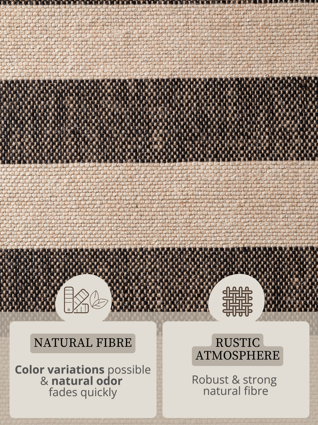 Hanse Home Handloom 1.0 Jutematta Playa natur vit svart